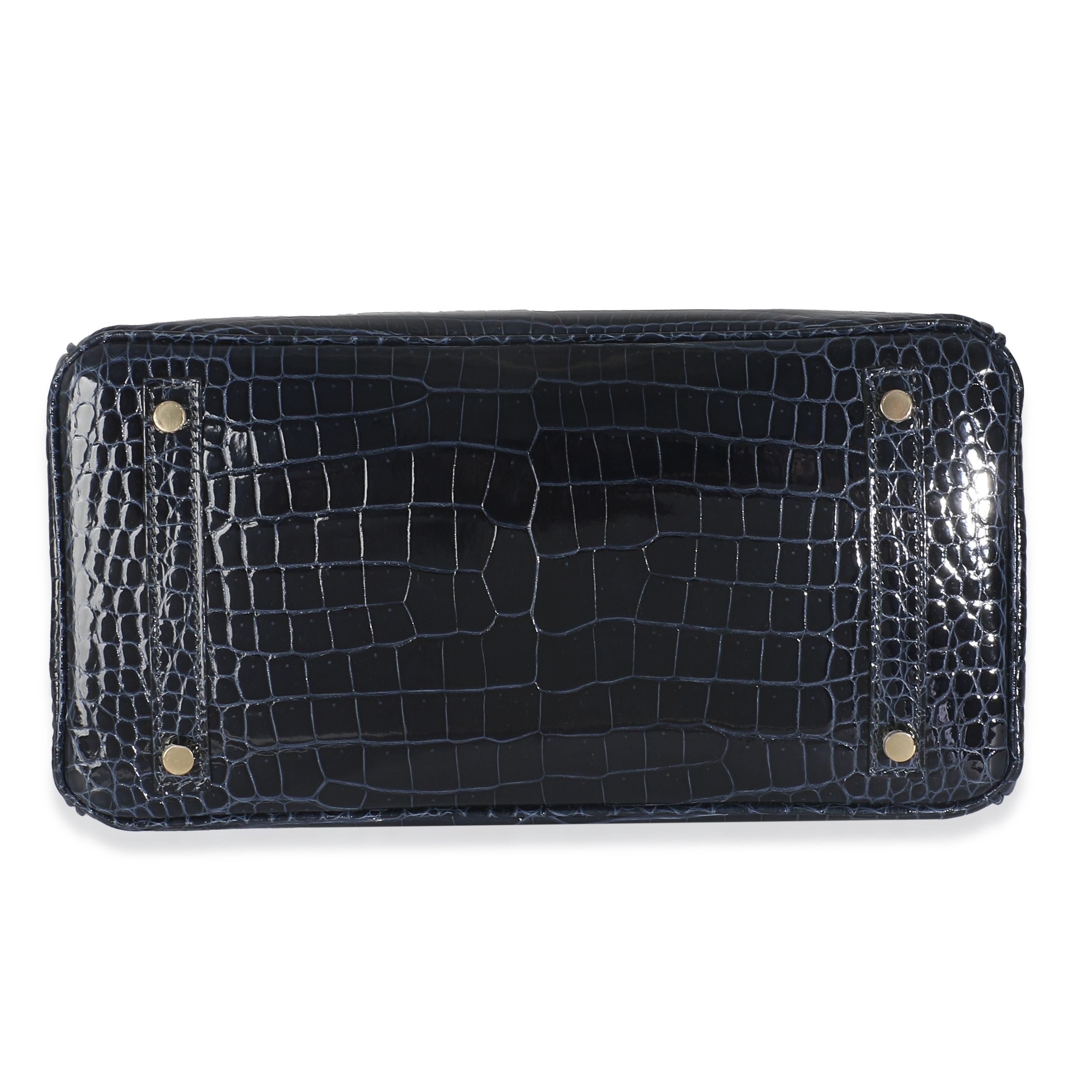 Hermès Bleu Marine Crocodile Porosus Birkin 30 GHW For Sale 1