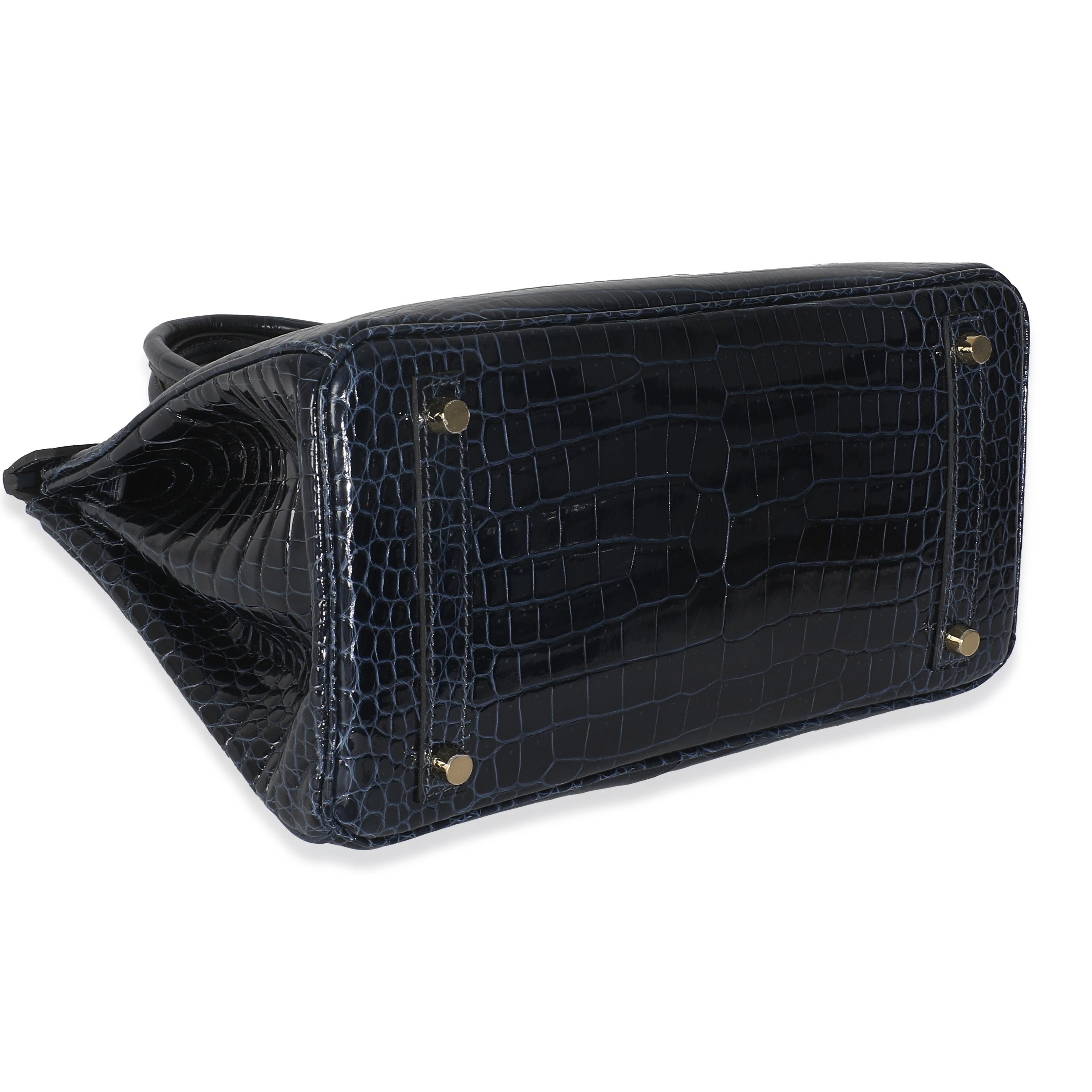 Hermès Bleu Marine Crocodile Porosus Birkin 30 GHW For Sale 2