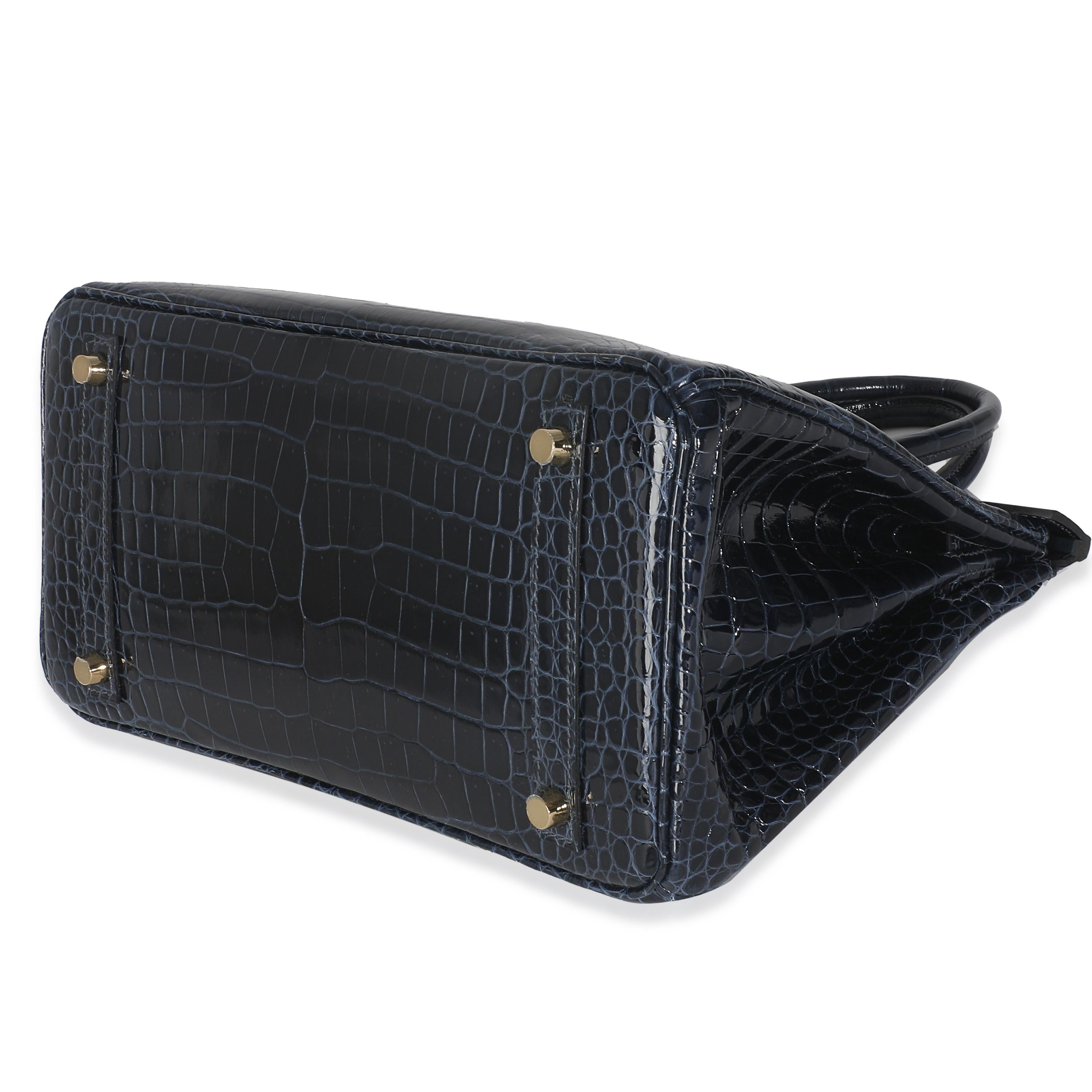 Hermès Bleu Marine Crocodile Porosus Birkin 30 GHW For Sale 3