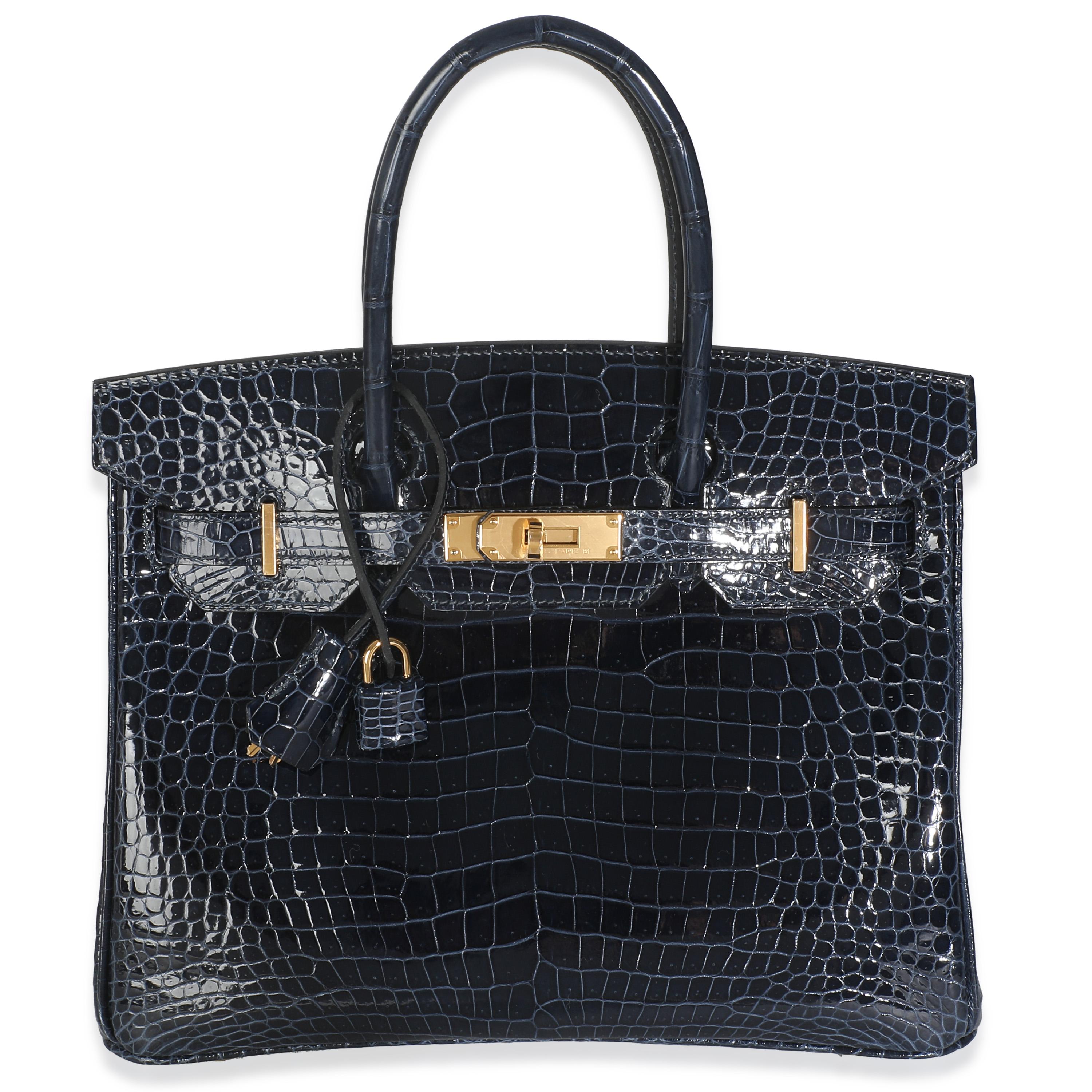 Hermès Bleu Marine Crocodile Porosus Birkin 30 GHW For Sale