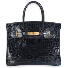 Hermès Bleu Marine Crocodile Porosus Birkin 30 GHW