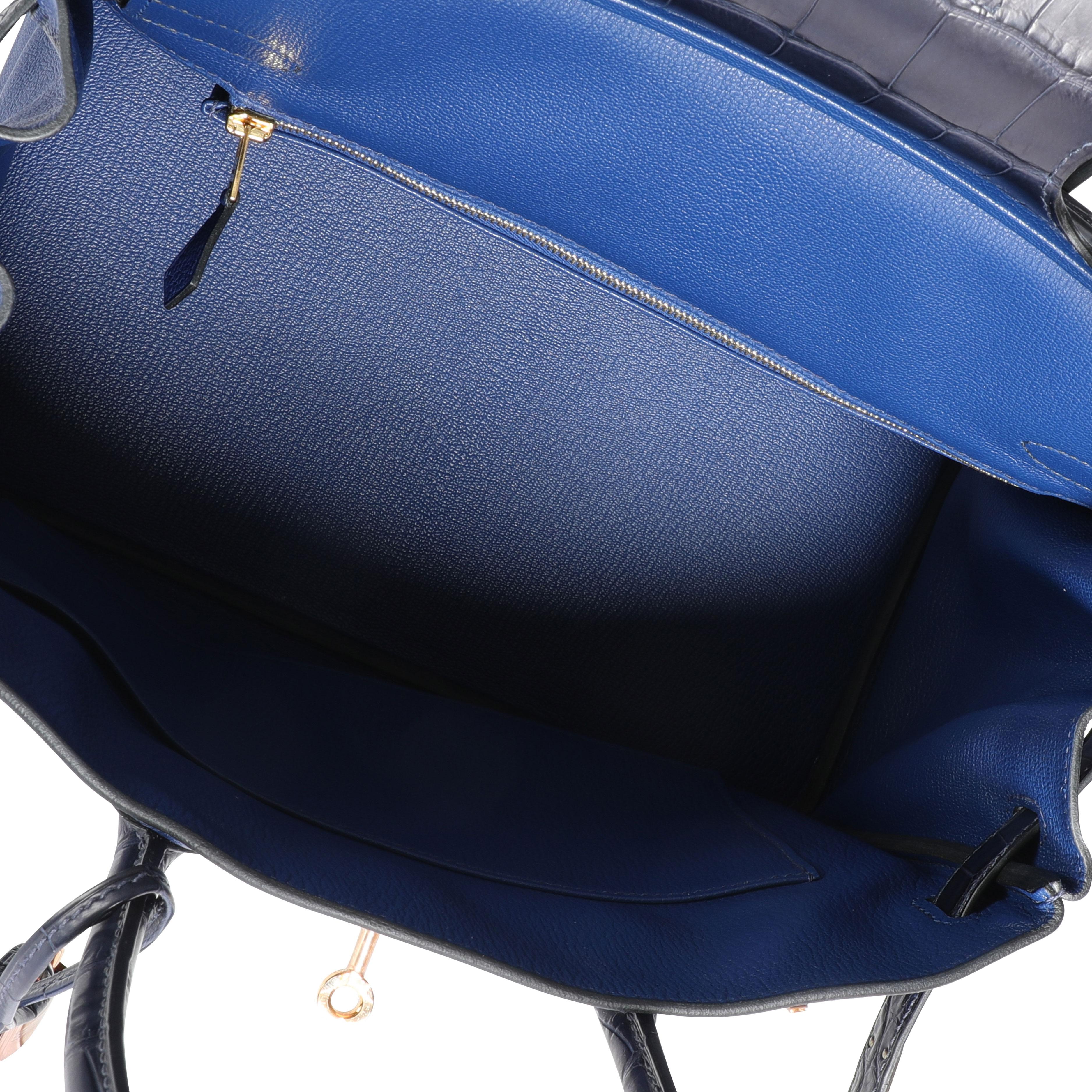 Hermès Bleu Marine Matte Alligator & Bleu Saphir Novillo Touch Birkin 30 RGHW 1