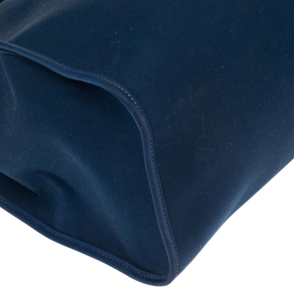 Black Hermes Bleu Marine/Rouge H Canvas and Leather Herbag Zip 39 Bag