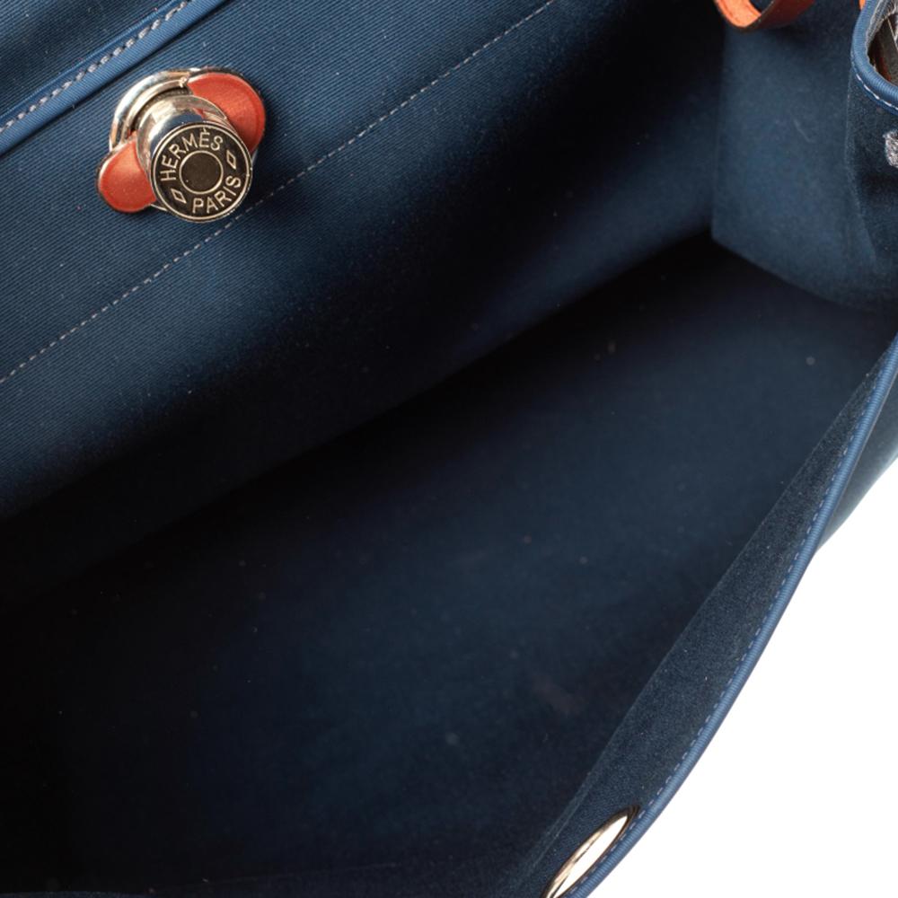 Hermes Bleu Marine/Rouge H Canvas and Leather Herbag Zip 39 Bag 1