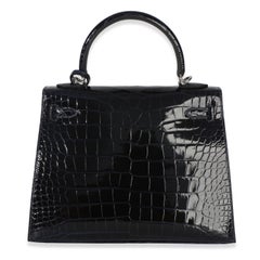 Hermès Bleu Marine Shiny Alligator Mississippiensis Sellier Kelly 25 PHW
