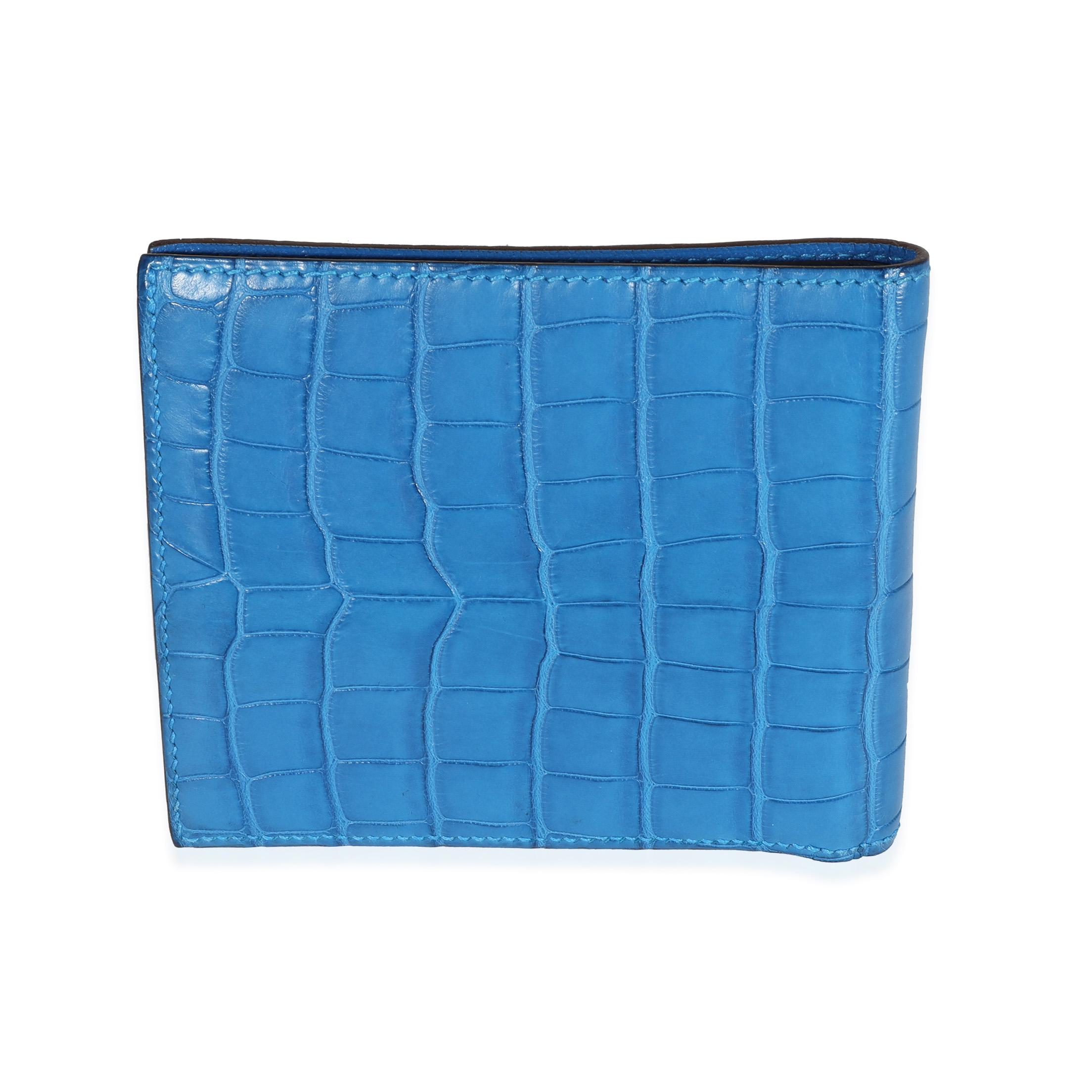 blue crocodile wallet