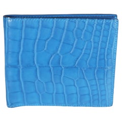 Hermès Bleu Mykonos Matte Alligator MC2 Copernic Wallet