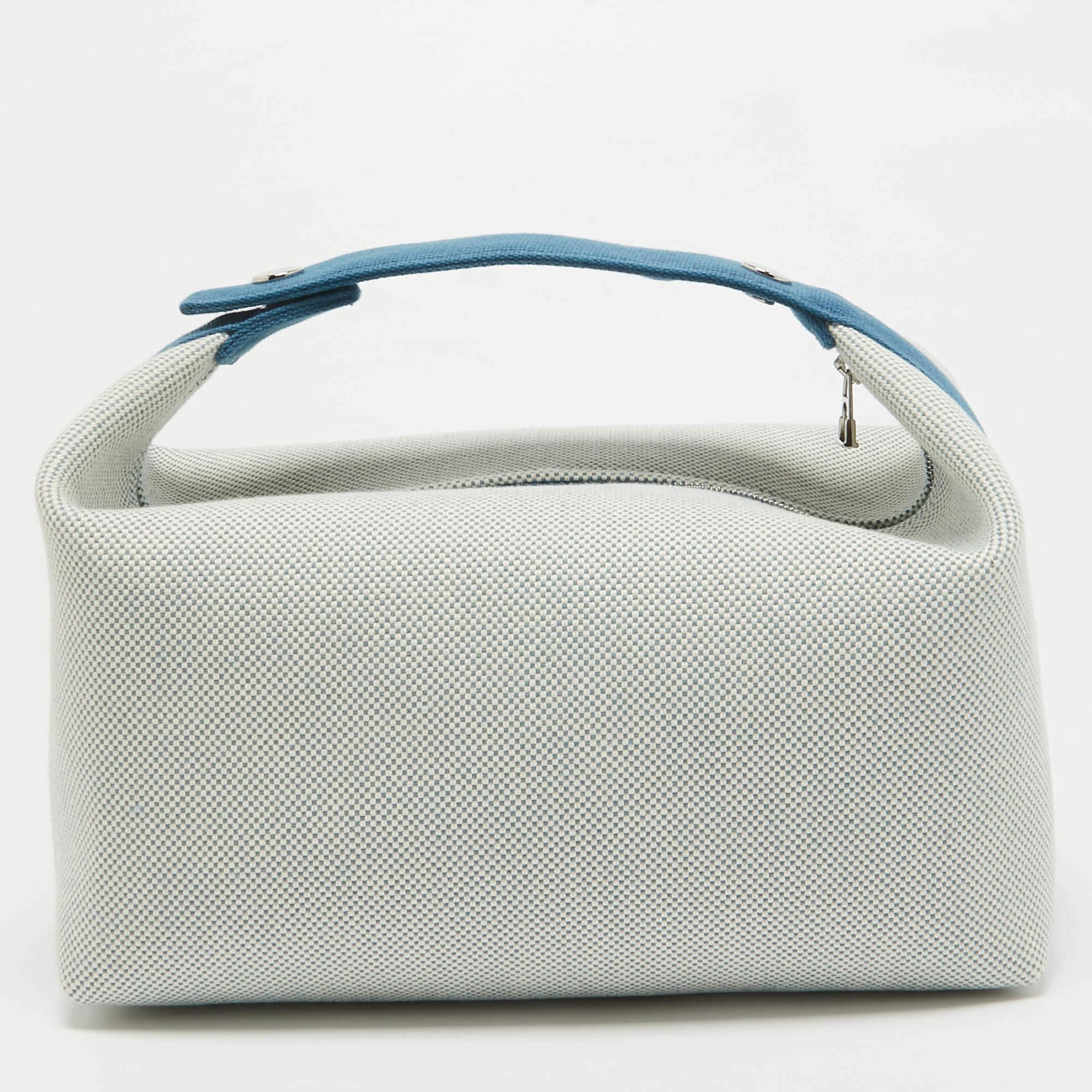 Hermes Bleu Nattier Canvas Borsa grande Bride-a-Brac Cabriole In condizioni Nuovo in vendita a Dubai, Al Qouz 2