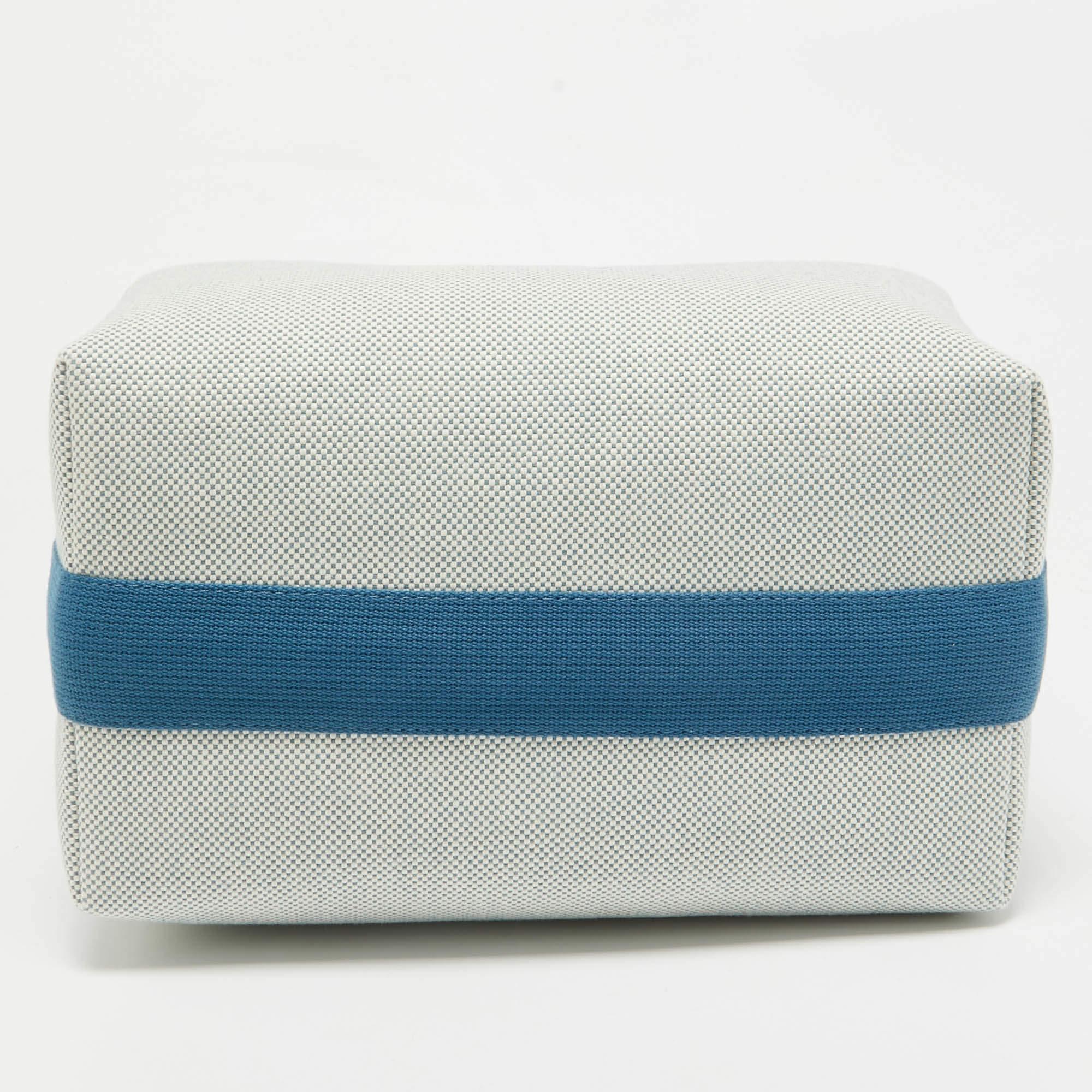 Hermes Bleu Nattier Canvas Borsa grande Bride-a-Brac Cabriole in vendita 1