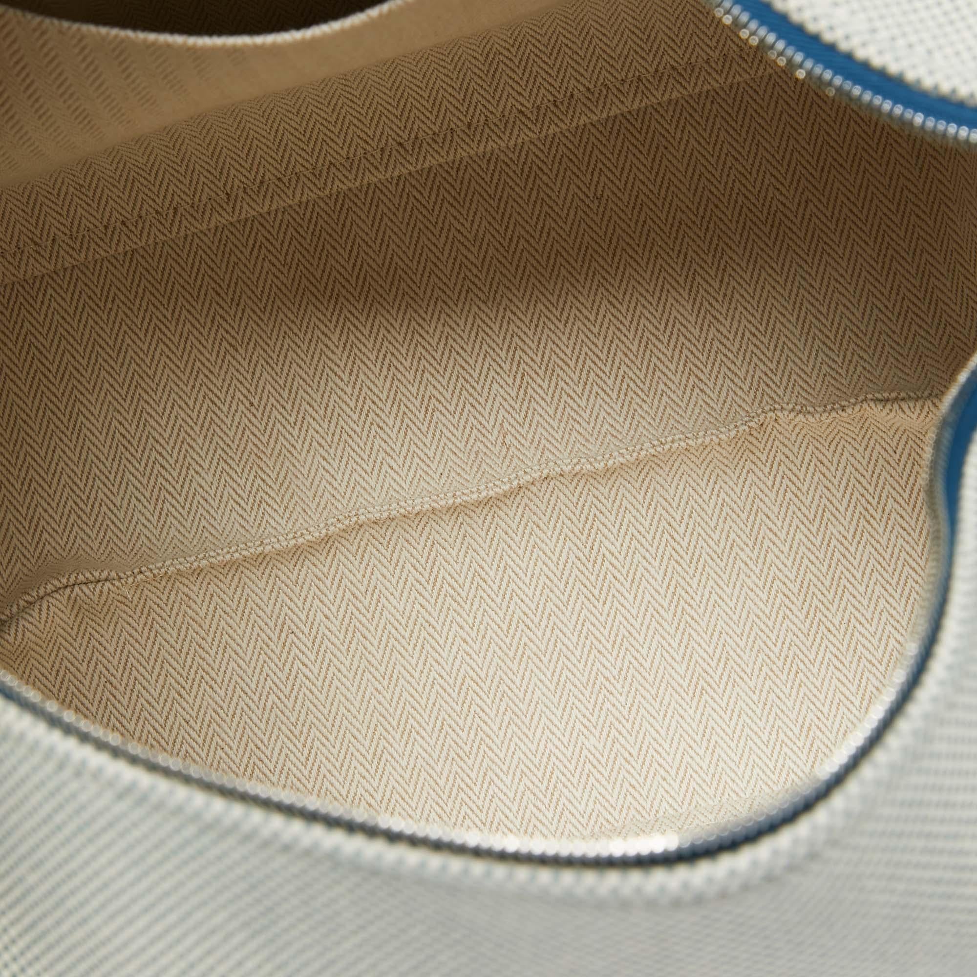 Hermes Bleu Nattier Canvas Borsa grande Bride-a-Brac Cabriole in vendita 2