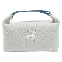 Hermes Bleu Nattier Canvas Large Bride-a-Brac Cabriole Pouch
