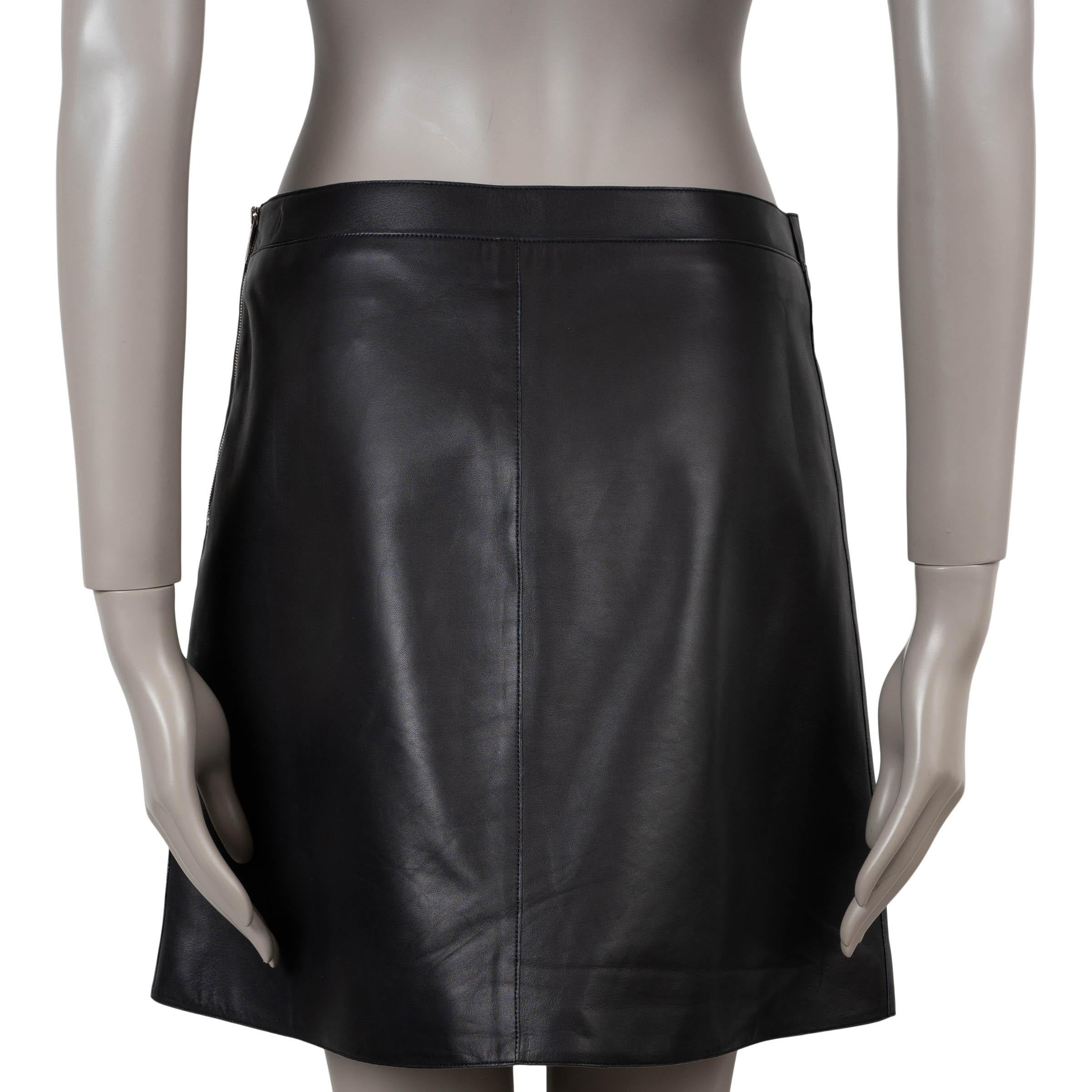 HERMES Bleu Noir cuir bleu 2021 MINI jupe PANELÉE 38 S Excellent état - En vente à Zürich, CH