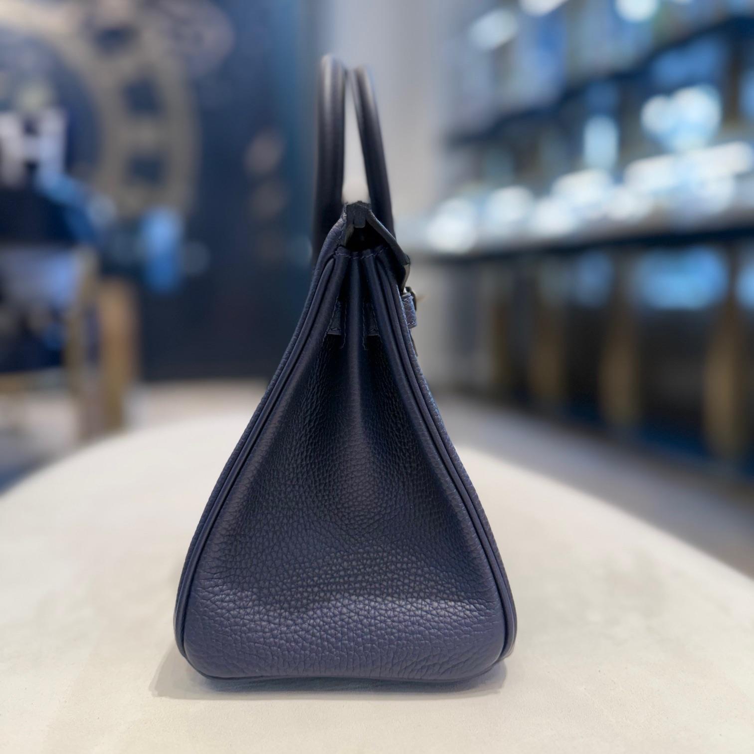 Hermès Bleu Nuit Birkin 25 Togo Palladium Hardware Neuf - En vente à New York, NY