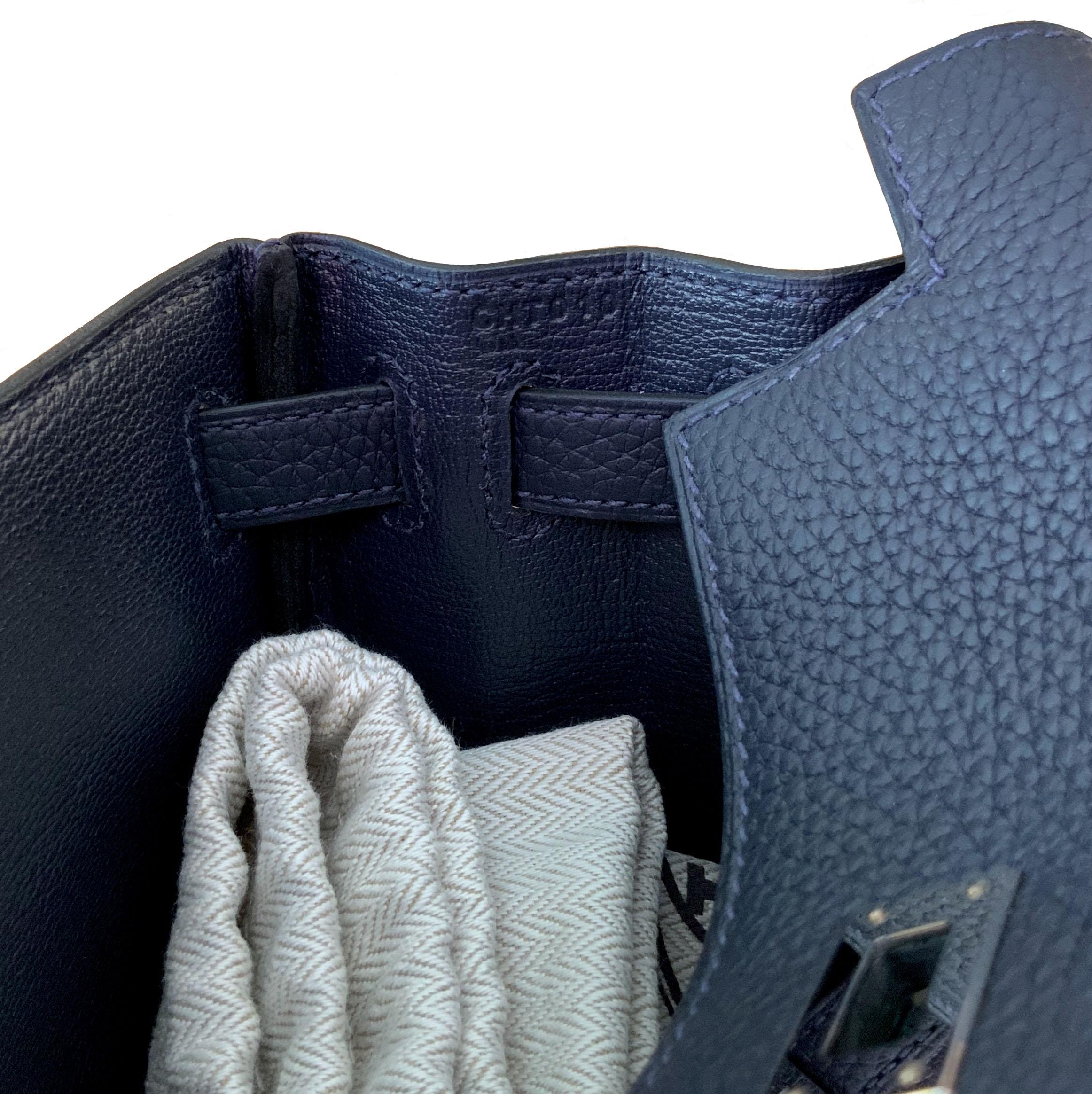 Hermès Bleu Nuit Clémence Leather Kelly Ado II Backpack  5