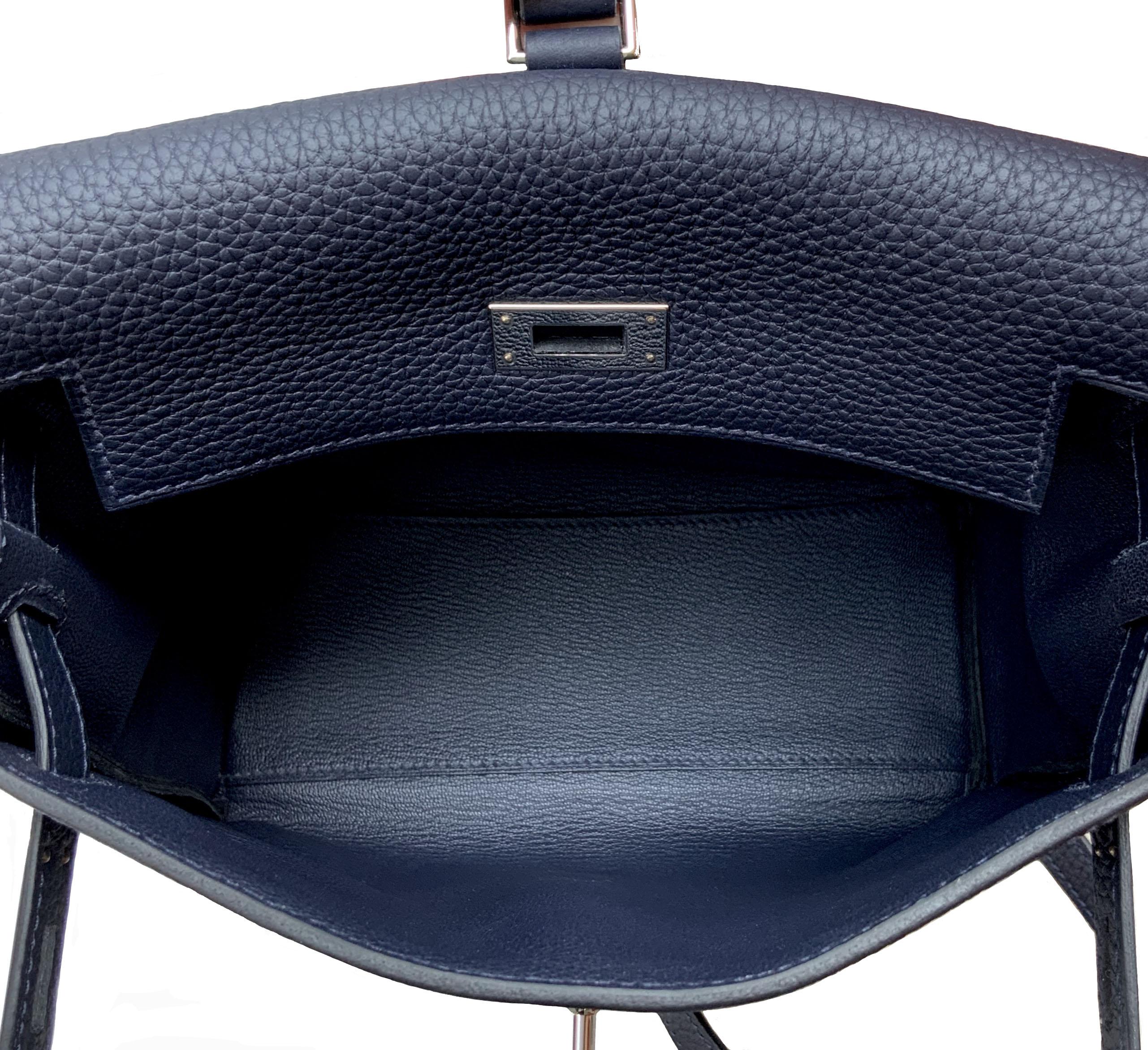 Hermès Bleu Nuit Clémence Leather Kelly Ado II Backpack  3