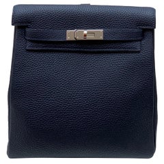 Hermès Bleu Nuit Clémence - Sac à dos Kelly Ado II en cuir