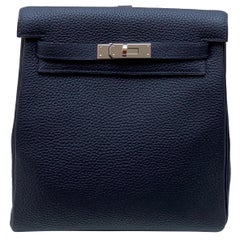 Hermès Bleu Nuit Clémence Kelly Ado II Rucksack aus Leder