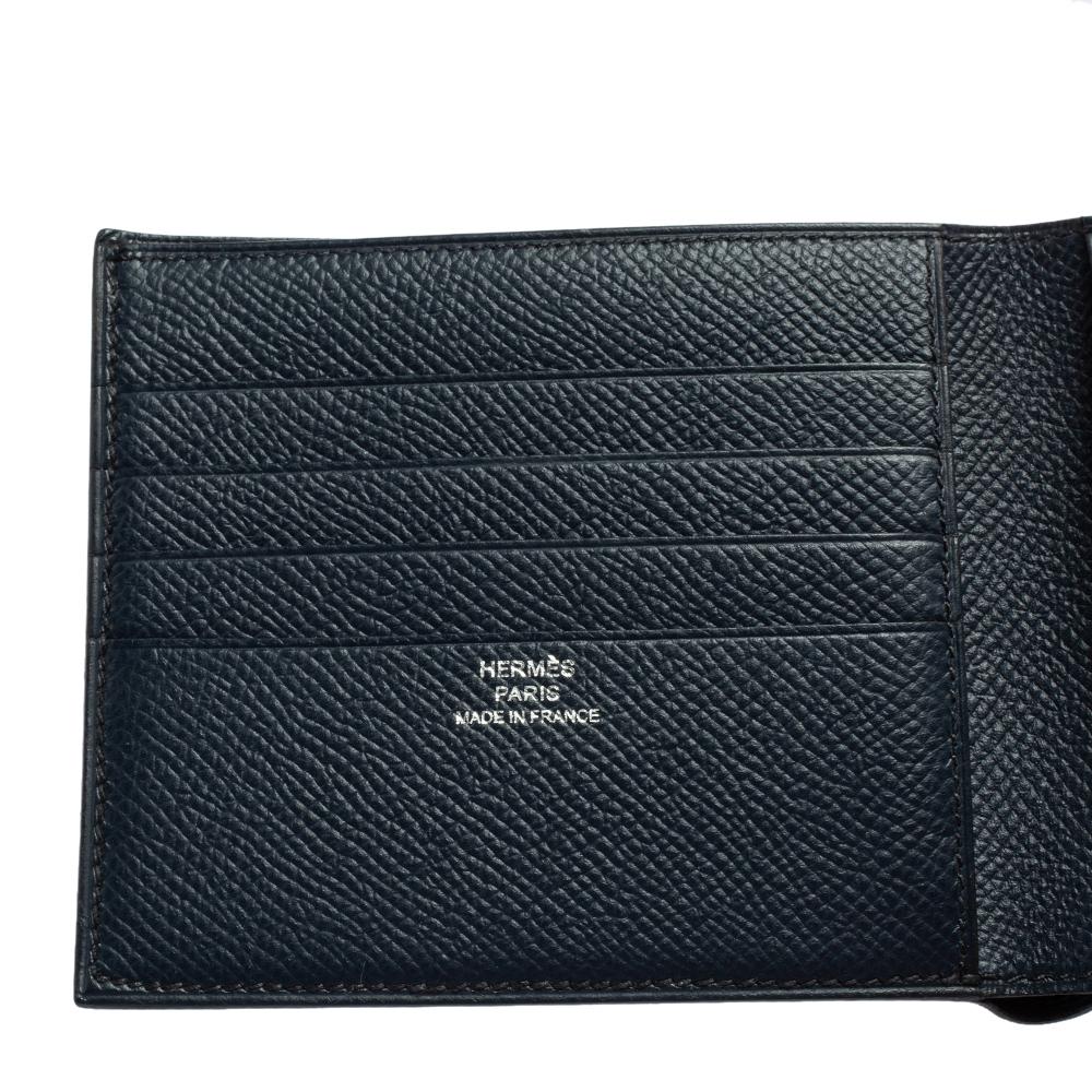 Hermes Bleu Nuit Epsom Leather MC² Copernic Wallet 2