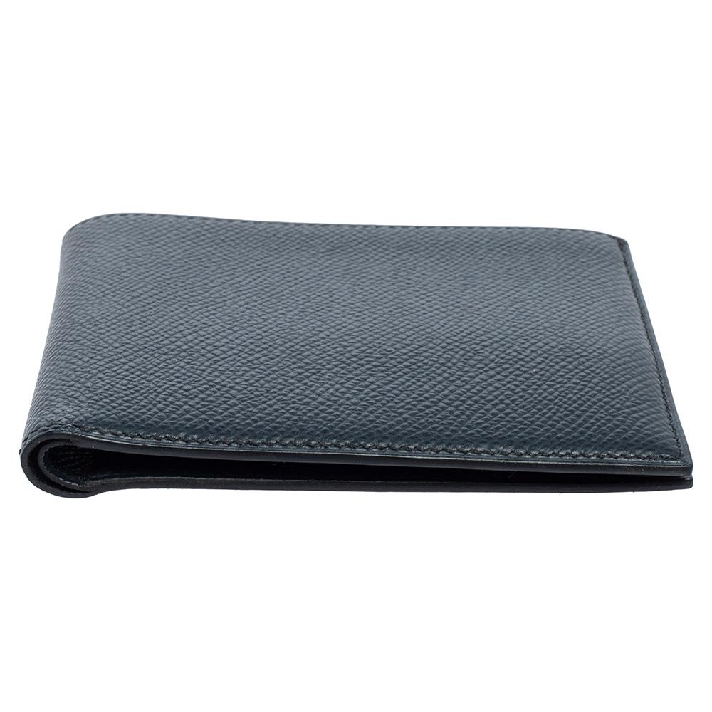 Black Hermes Bleu Nuit Epsom Leather MC² Copernic Wallet