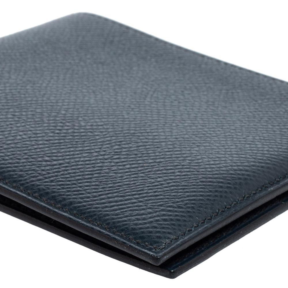Black Hermes Bleu Nuit Epsom Leather MC² Copernic Wallet