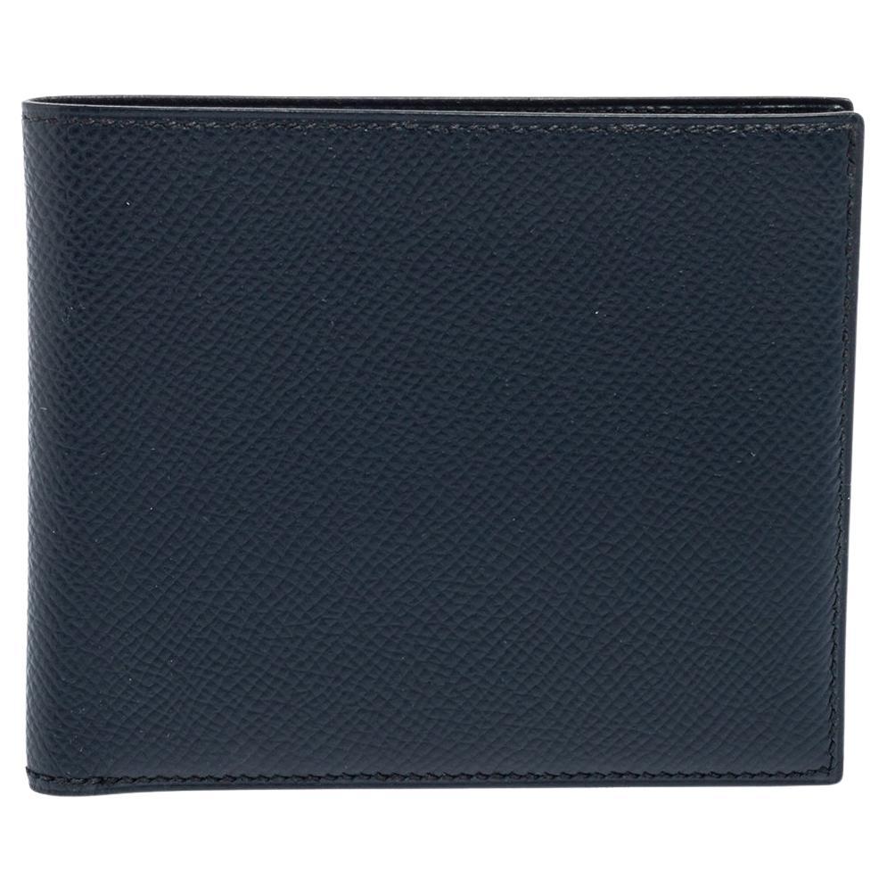Hermes Bleu Nuit Epsom Leather MC² Copernic Wallet