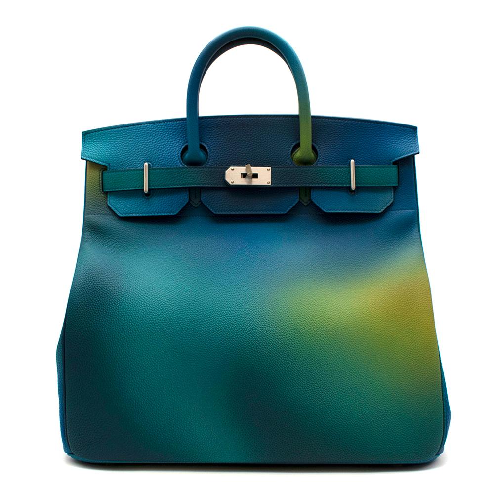 Hermes HAC Birkin Bleu Nuit and Jaune De Naples 40cm Cosmos in Togo Leather with Brushed Palladium Hardware

- Y Stamp
- Brand New
- Includes clochette, lock and keys, felt, dust bag, and box
- 40 x 40 x 23 (W x H x D) cm


