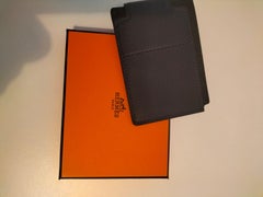 Hermes Bleu Nuit / Noir Hermes Open 24 3CC card holder