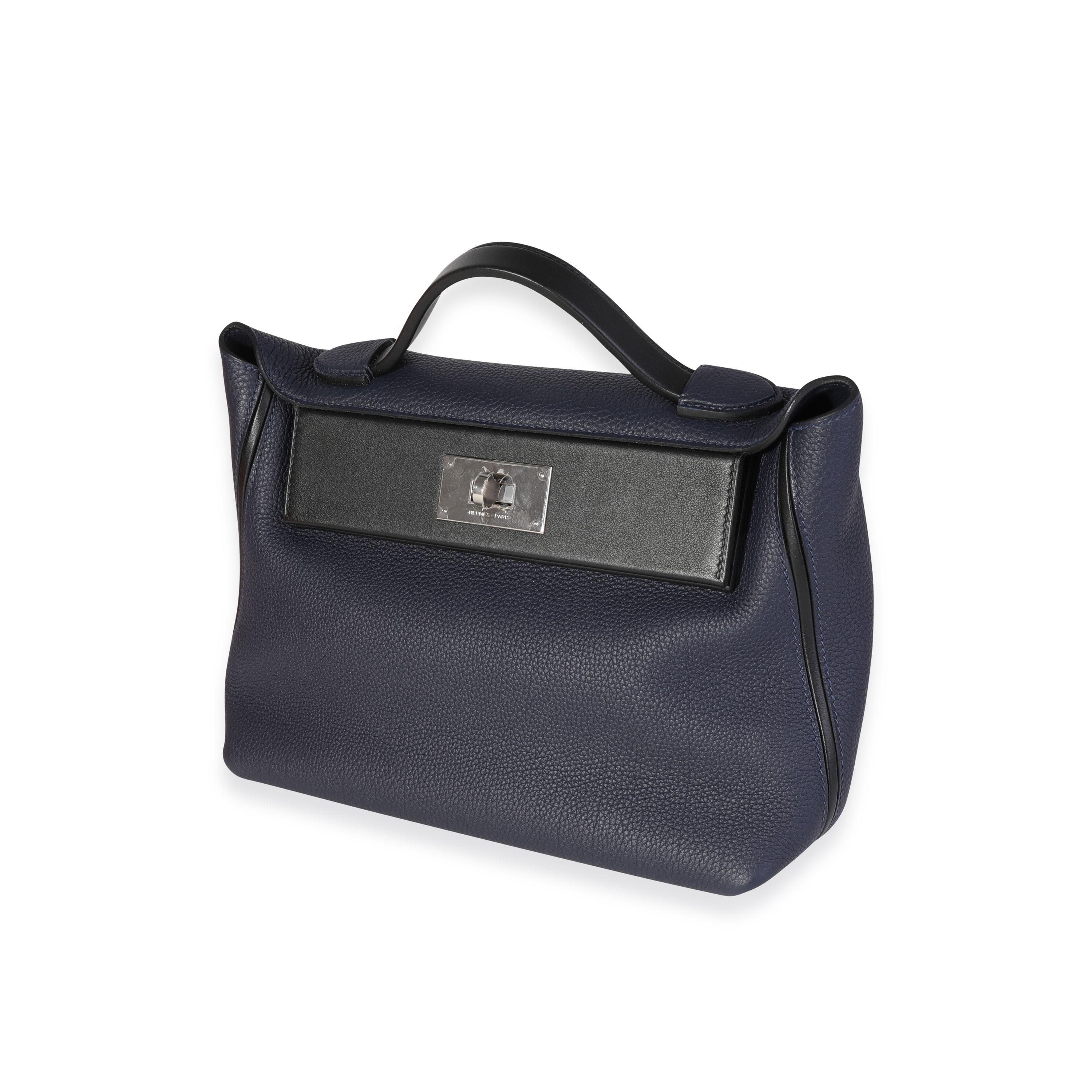 Hermès Borsa Bleu Nuit Togo & Black Swift 24/24 21 PHW In condizioni ottime a New York, NY