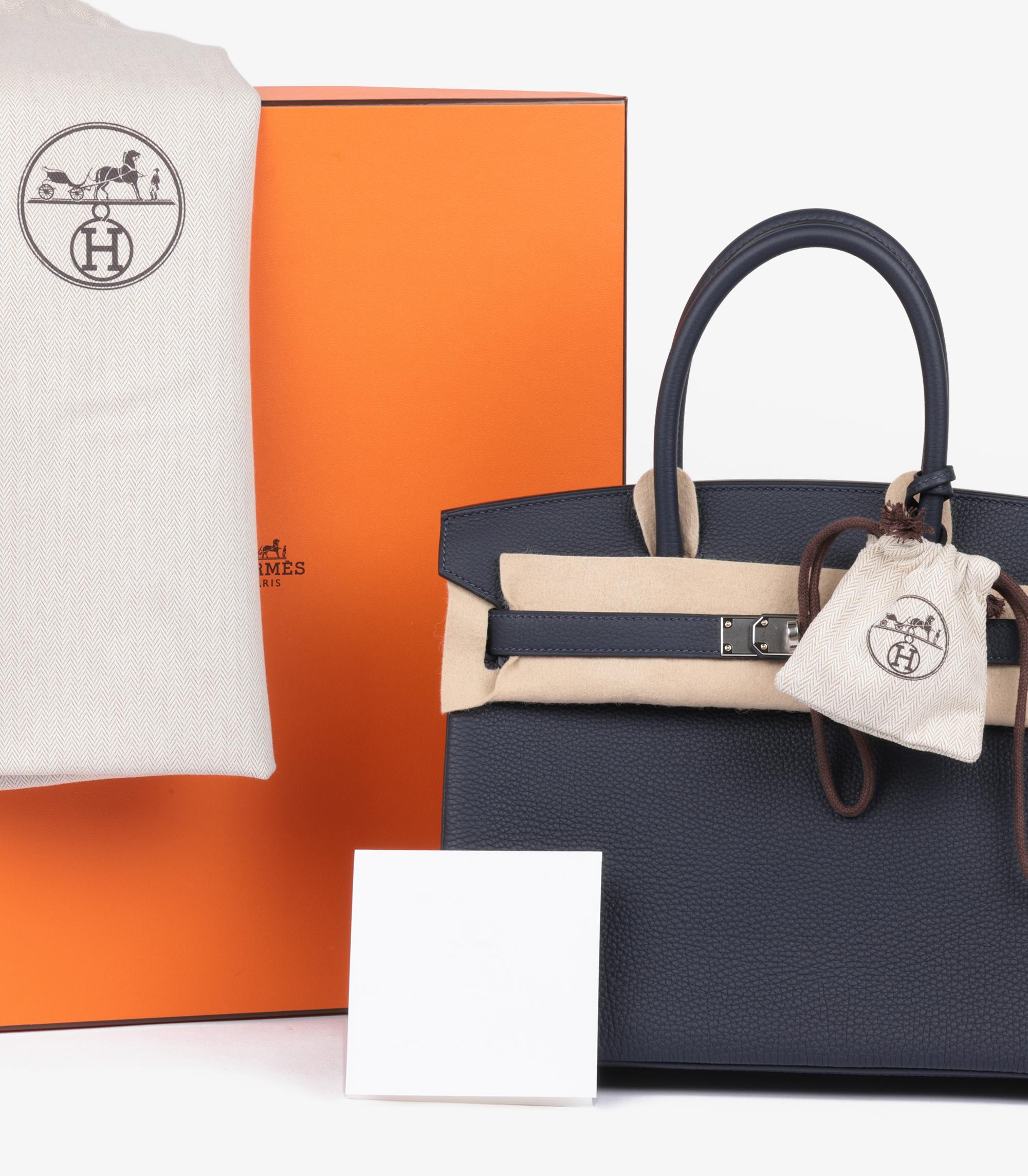 Hermès Bleu Nuit Togo Leder Birkin 30cm Retoure im Angebot 6
