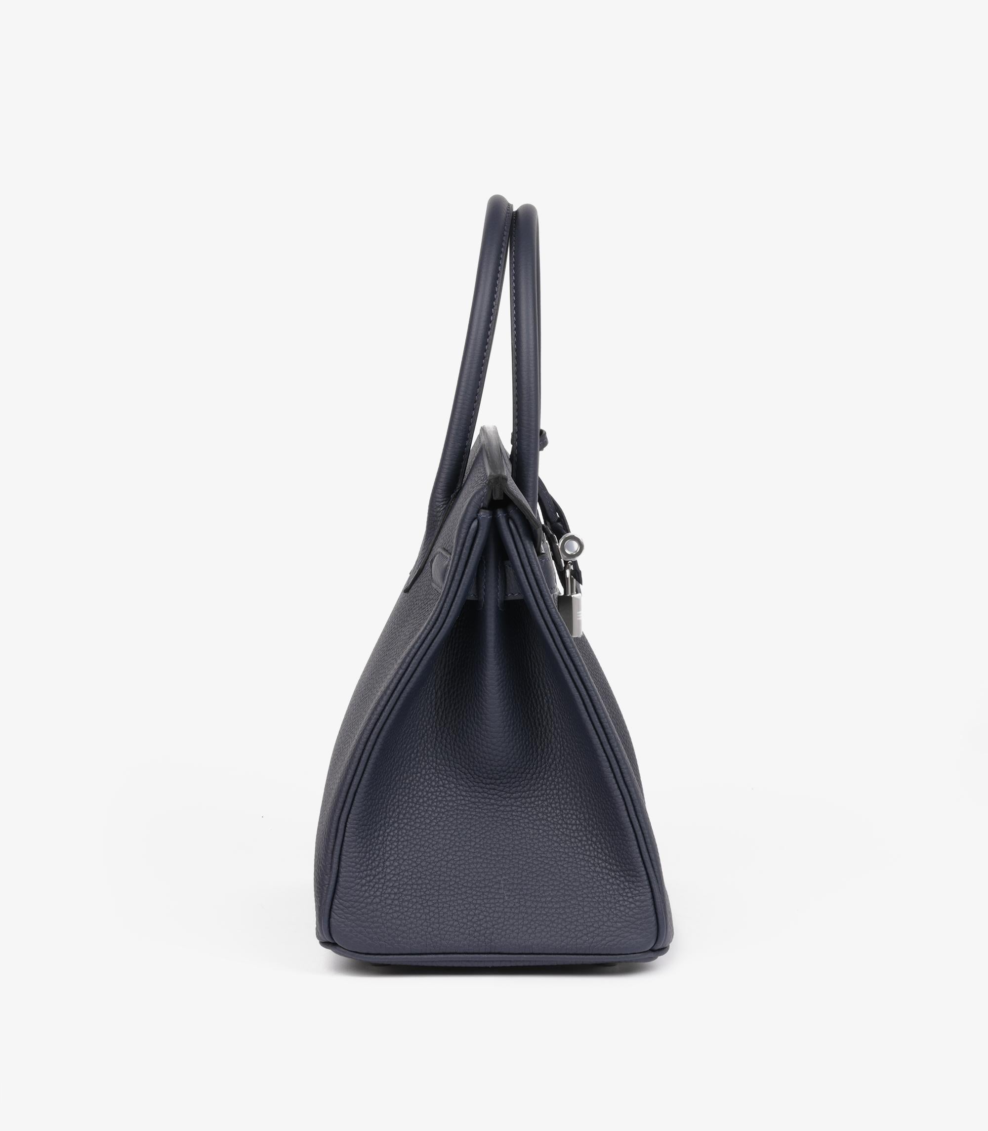 Hermès Bleu Nuit Togo Leder Birkin 30cm Retoure im Zustand „Neu“ im Angebot in Bishop's Stortford, Hertfordshire