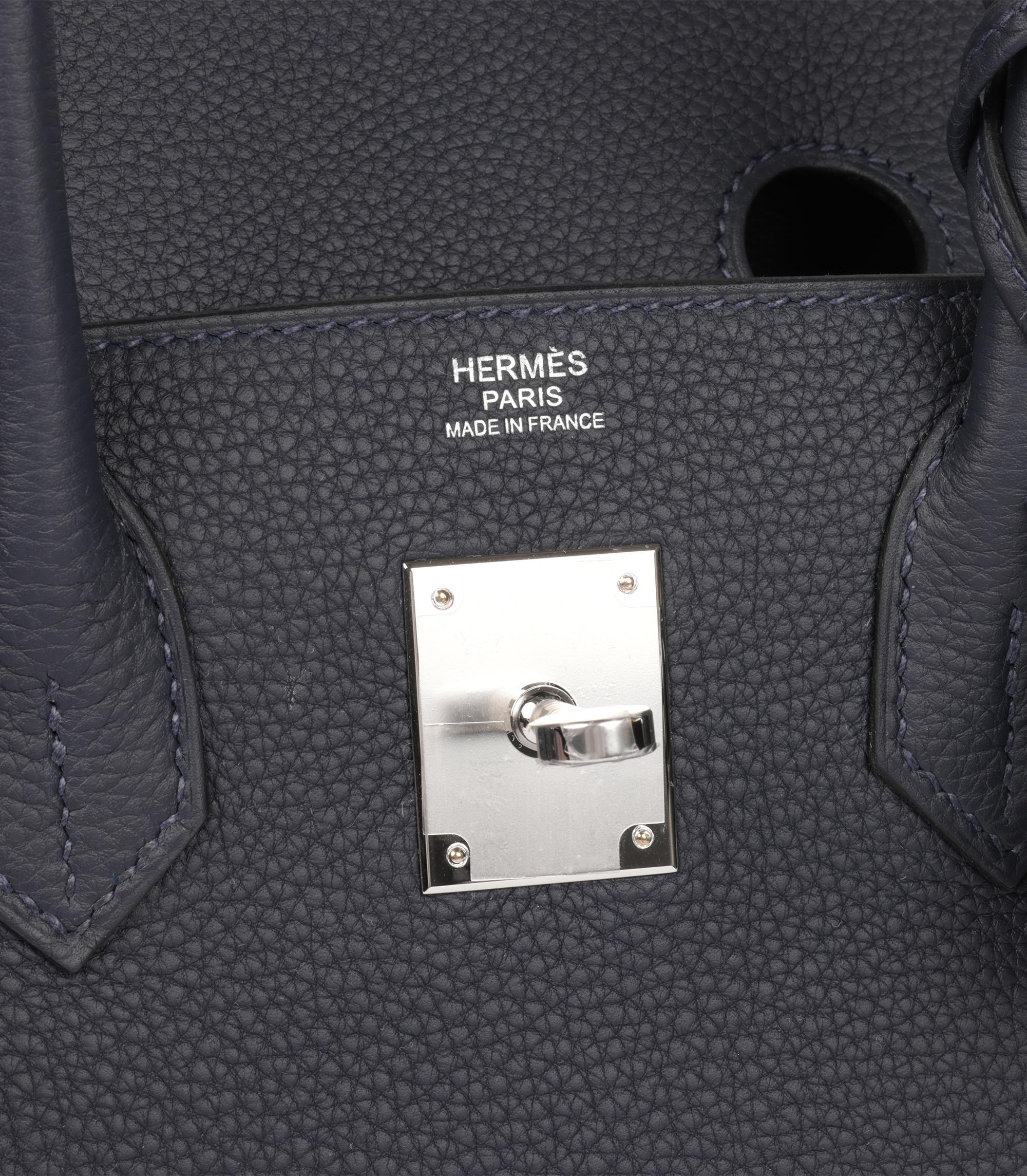 Hermès Bleu Nuit Togo Leder Birkin 30cm Retoure im Angebot 4