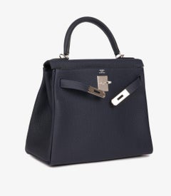 Hermès Bleu Nuit Togo Leather Kelly 28cm Retourne