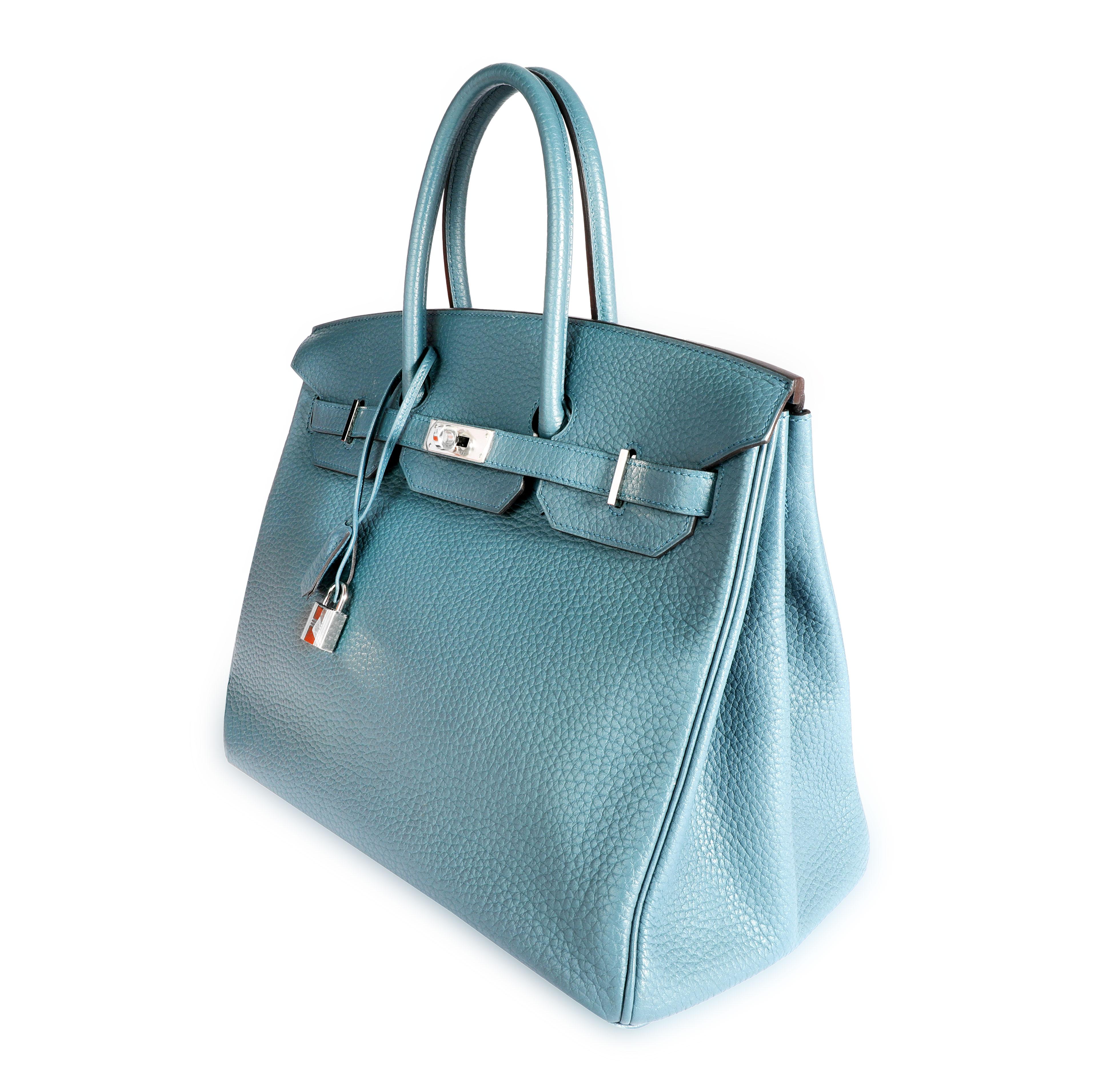 Replica Hermes Birkin 25cm Bag In Blue Jean Clemence Leather GHW