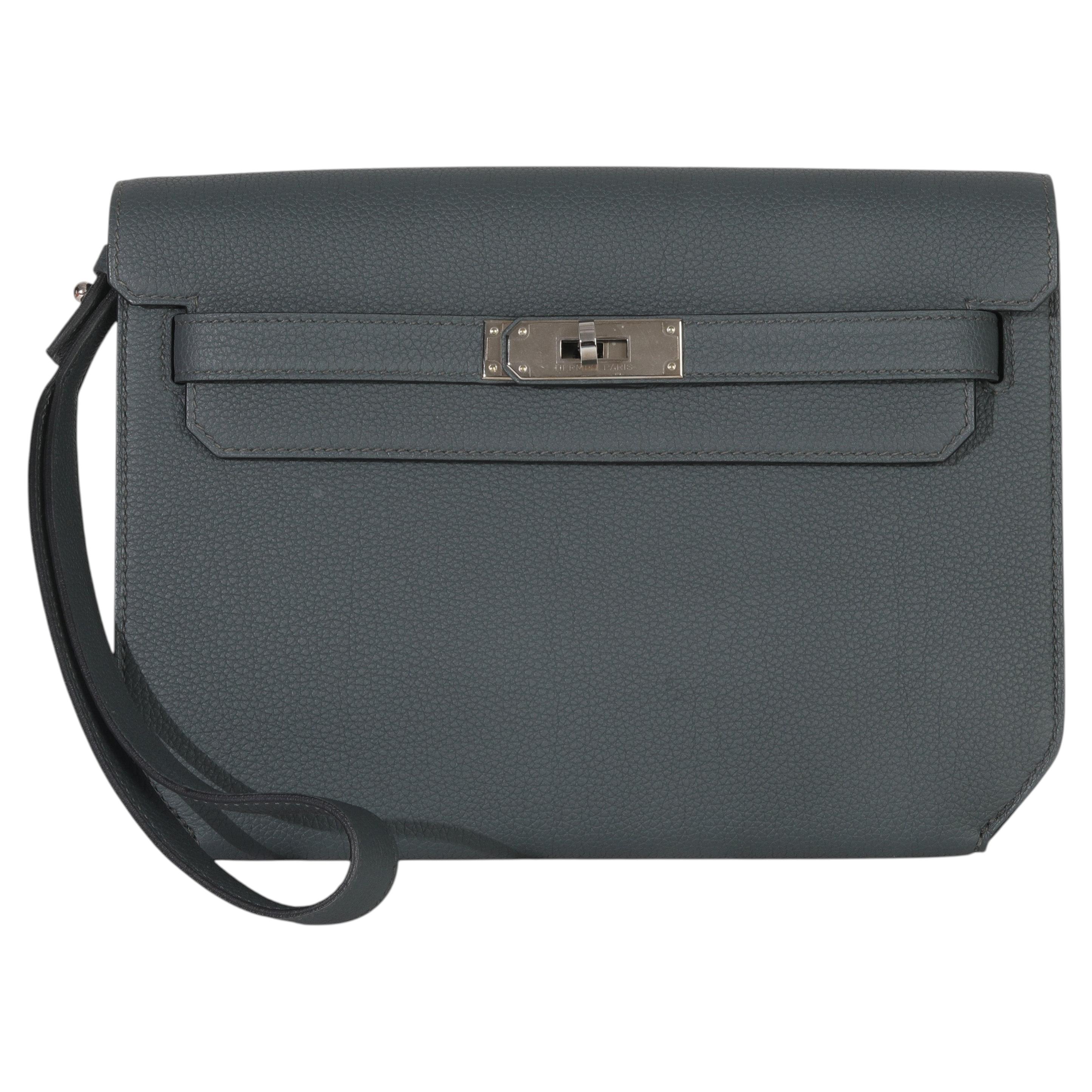 Hermès Bleu Orange Togo Kelly Depeche 25 PHW