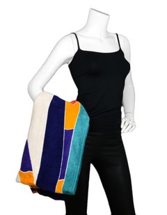 Hermes Bleu Outremer "Tapis Nomade la Regate" Cotton Beach Towel rt. $510