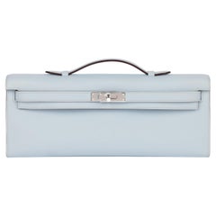 Hermès Bleu Pale Swift Leather Kelly Cut
