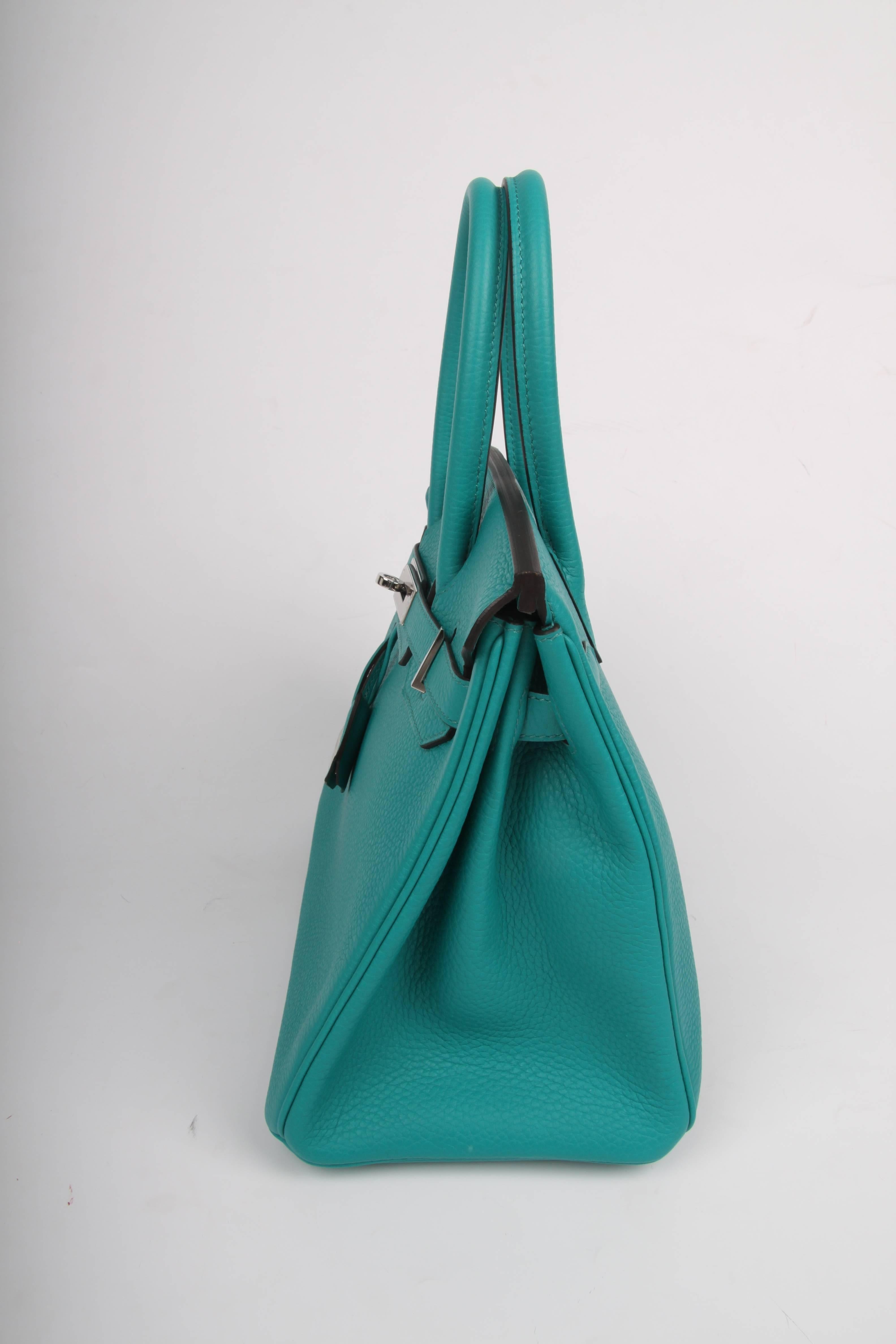 Green Hermes Bleu Paon Birkin Bag 30 - green