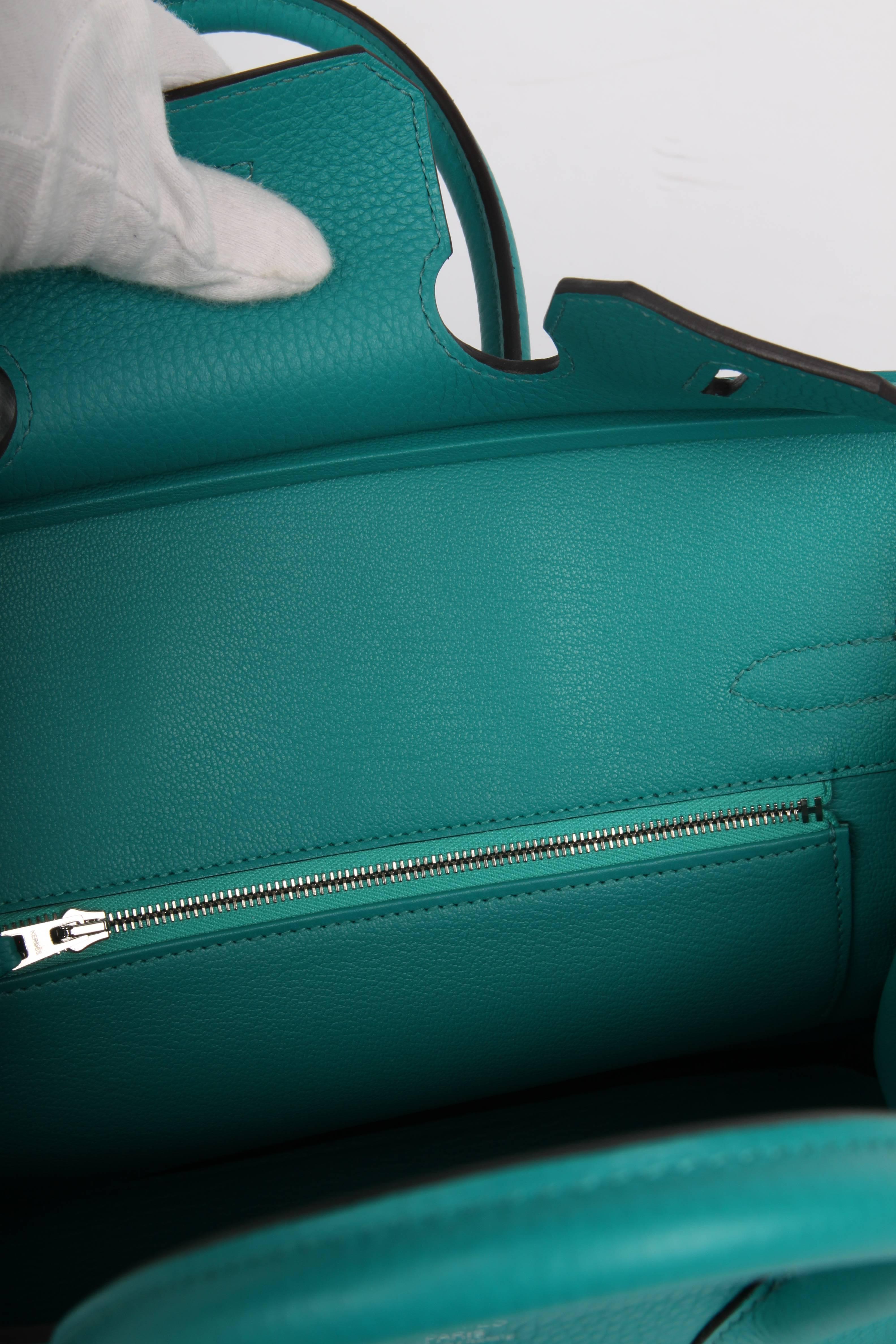 Hermes Bleu Paon Birkin Bag 30 - green In Excellent Condition In Baarn, NL
