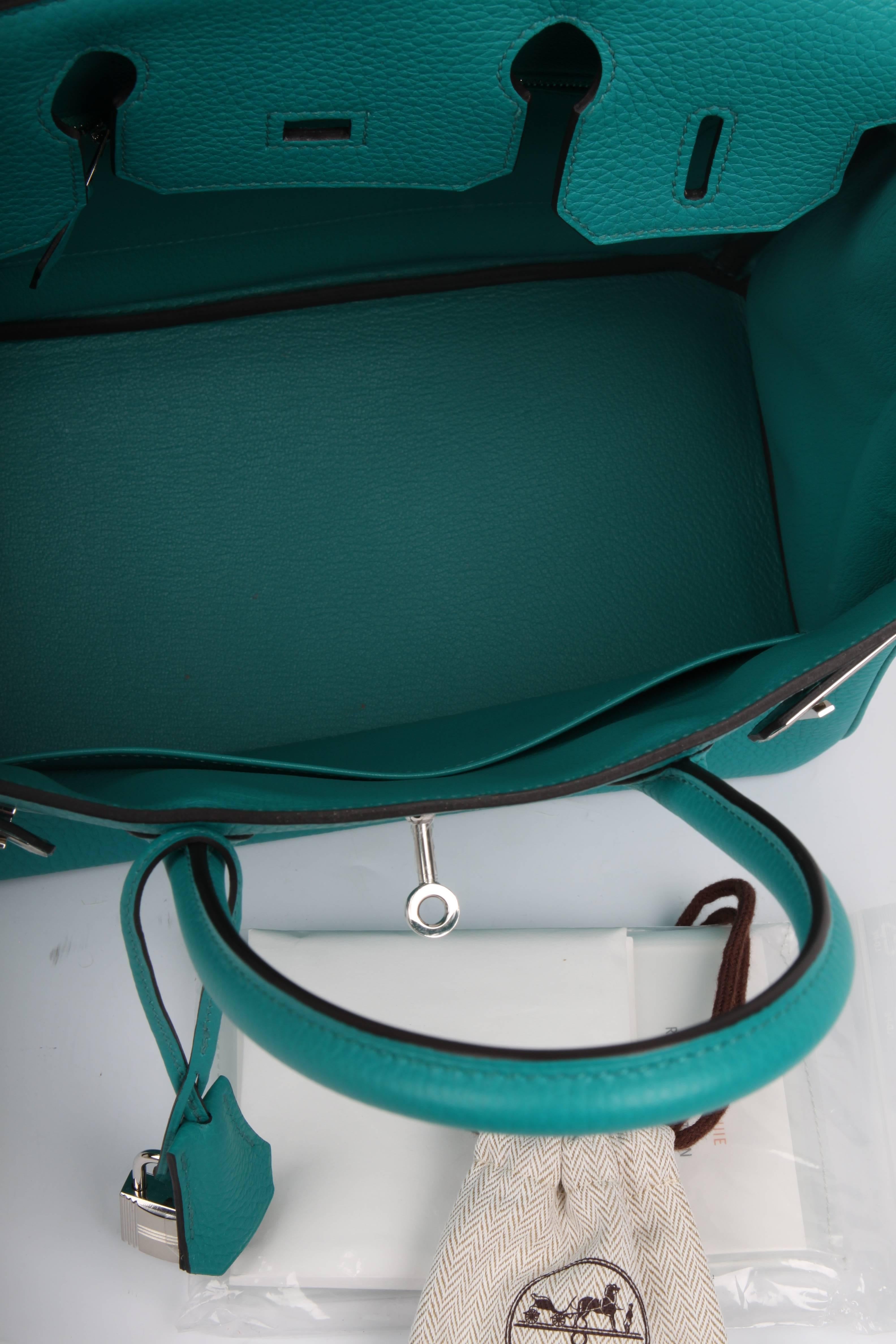 Women's or Men's Hermes Bleu Paon Birkin Bag 30 - green