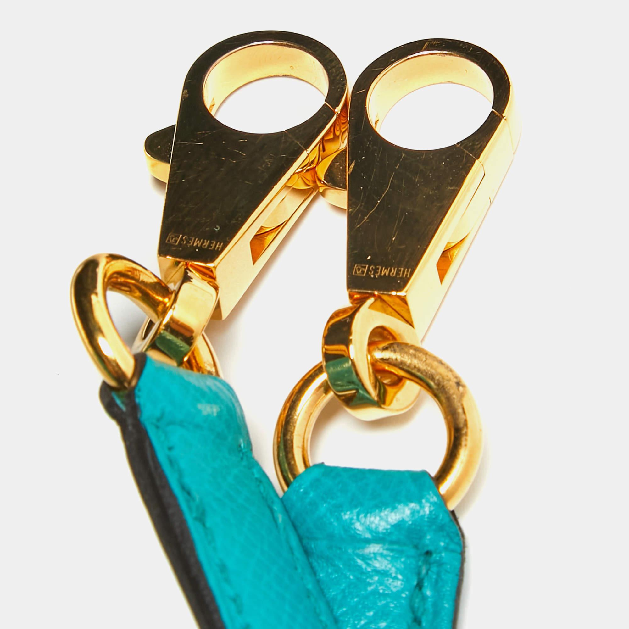 Hermes Bleu Paon Epsom Leder Gold Finish Kelly Sellier 32 Tasche im Angebot 6