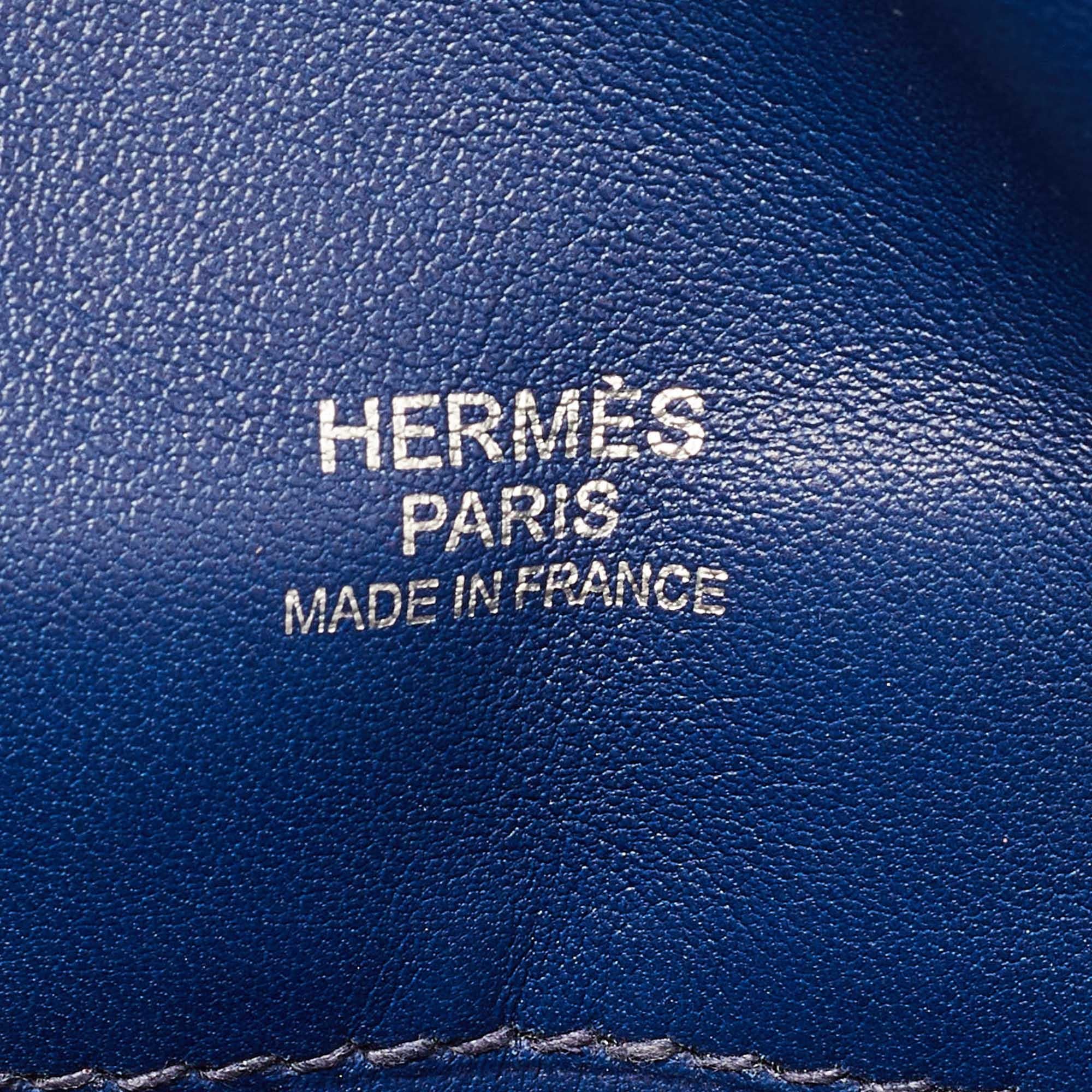 Hermes Bleu Paradis/Saphir Swift Leather Palladium Hardware Mini Berline Bag In Good Condition In Dubai, Al Qouz 2