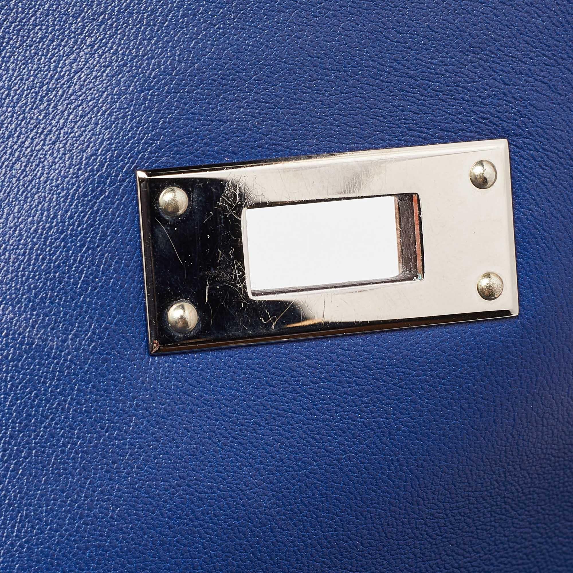 Hermes Bleu Paradis/Saphir Swift Leather Palladium Hardware Mini Berline Bag 1