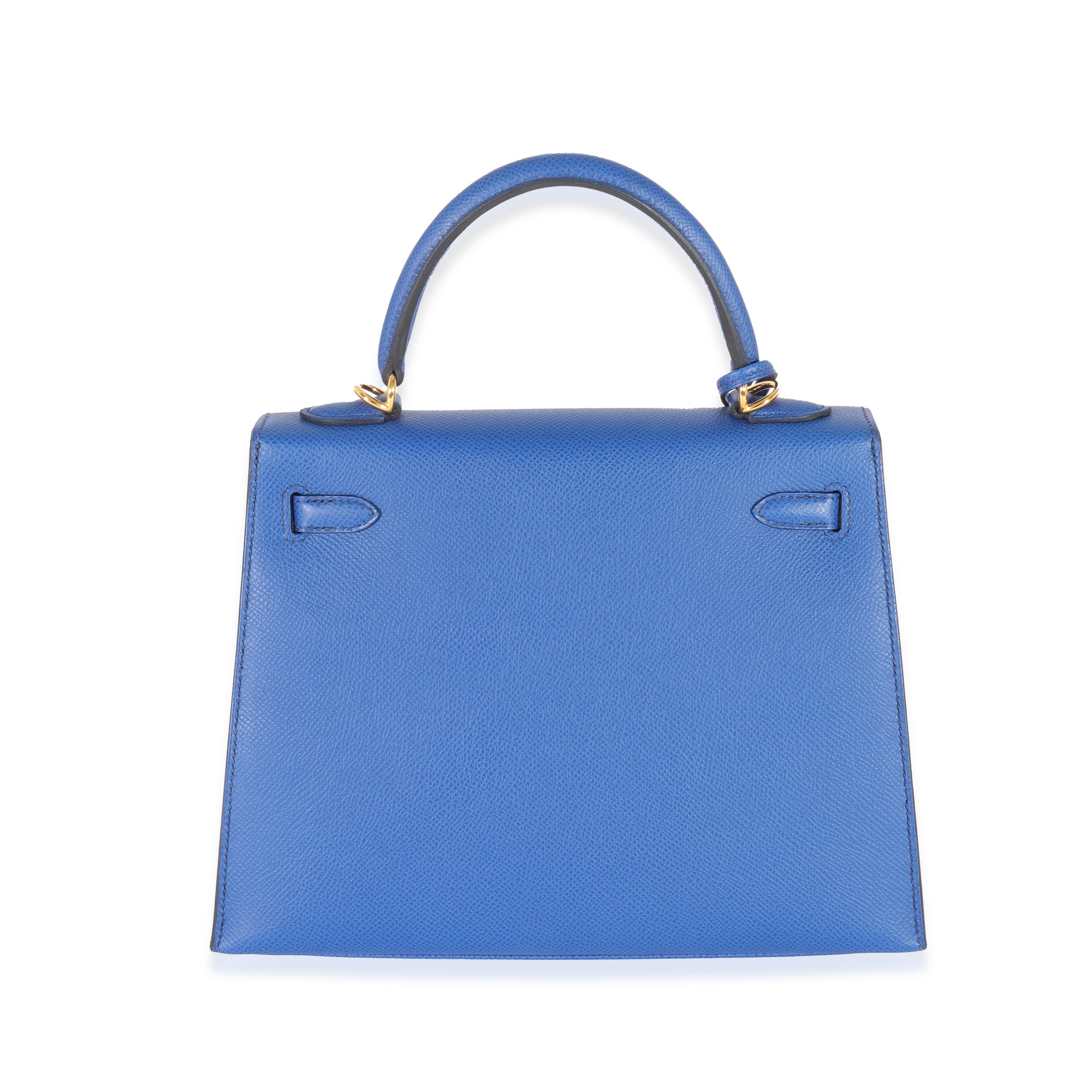 Hermès Bleu Royal Epsom Sellier Kelly 25 GHW Azul en venta