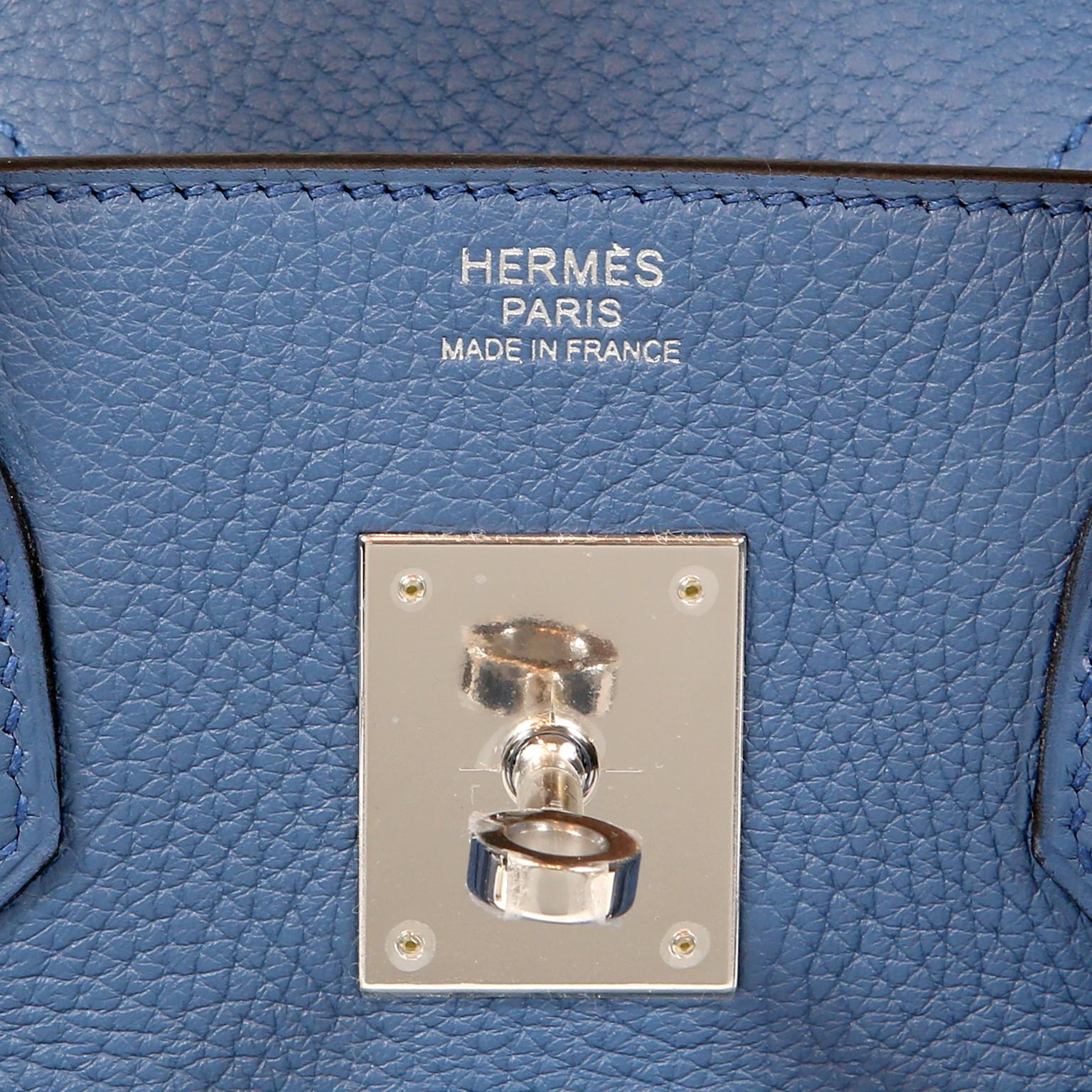 Hermès Bleu Saint Cyr Clemence 30 cm Birkin Bag 3