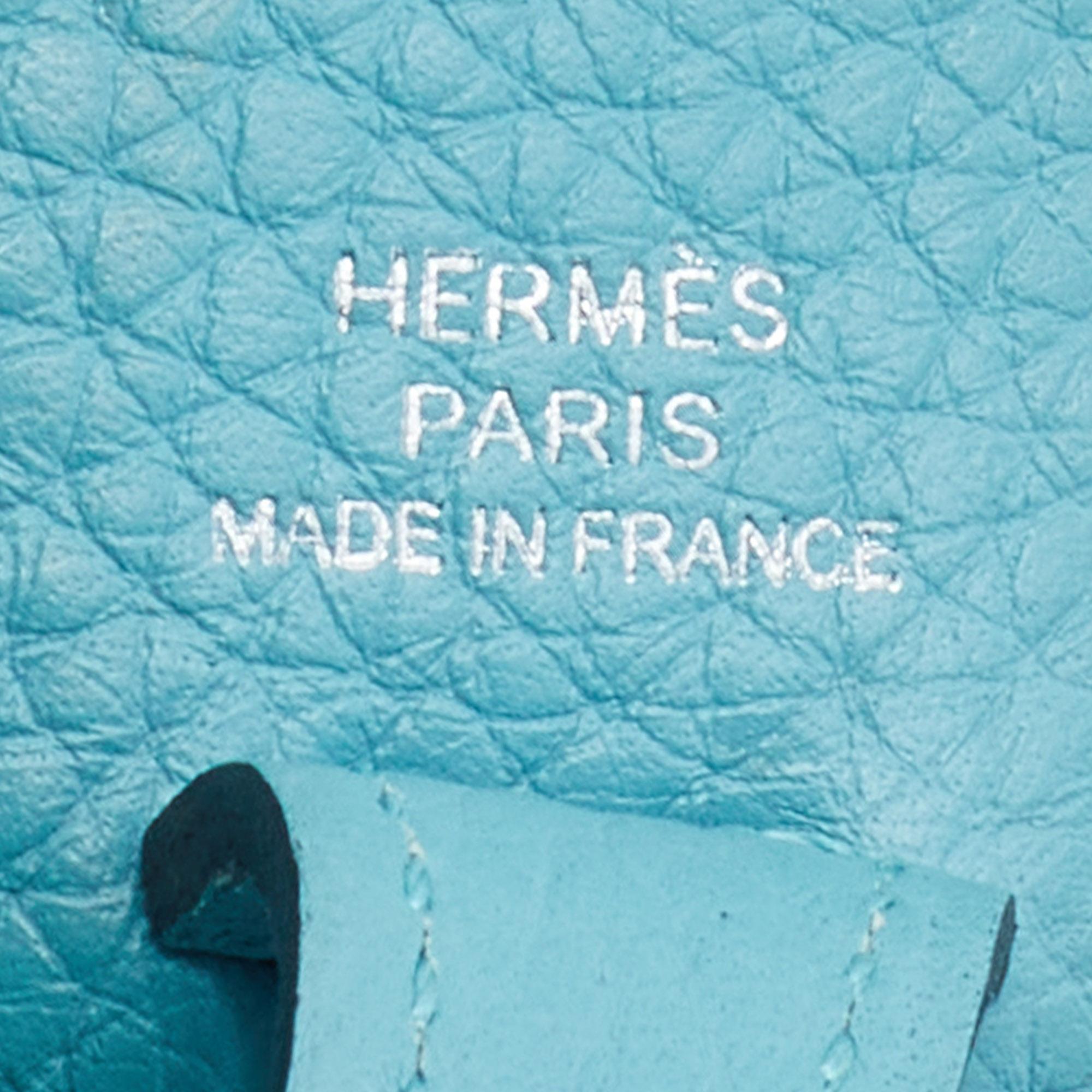 Hermes Bleu Saint Cyr Clemence Leather Evelyne TPM Bag 1