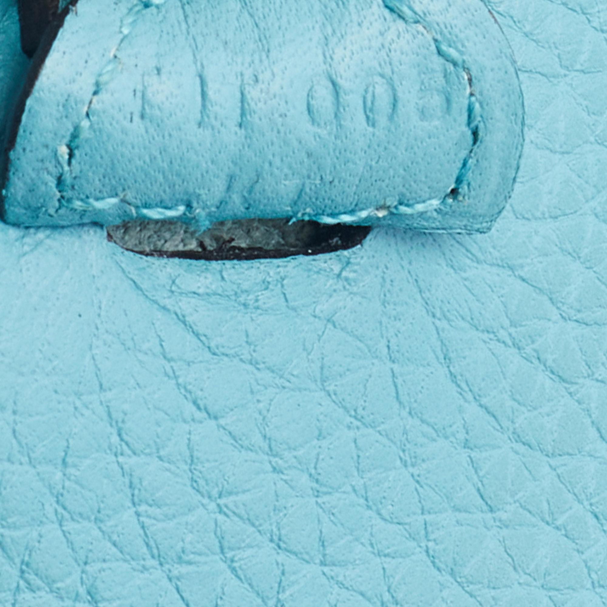 Hermes Bleu Saint Cyr Clemence Leather Evelyne TPM Bag 3