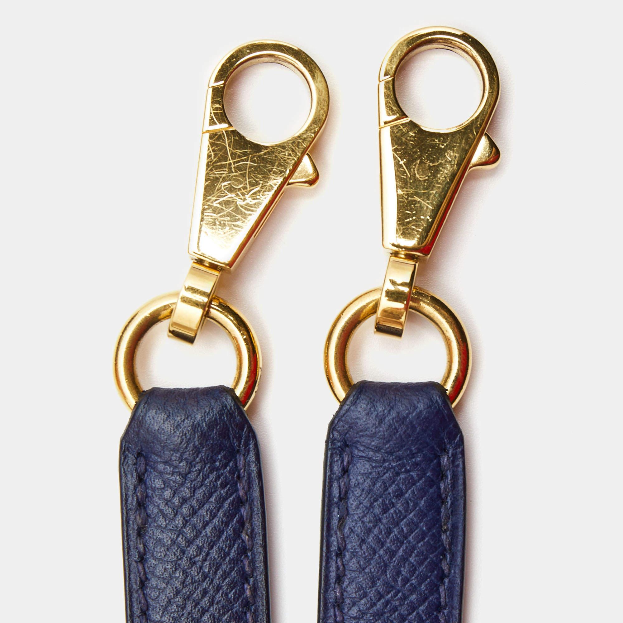 Hermes Bleu Saphir Epsom Leather Gold Finish Kelly Sellier 28 Bag 6