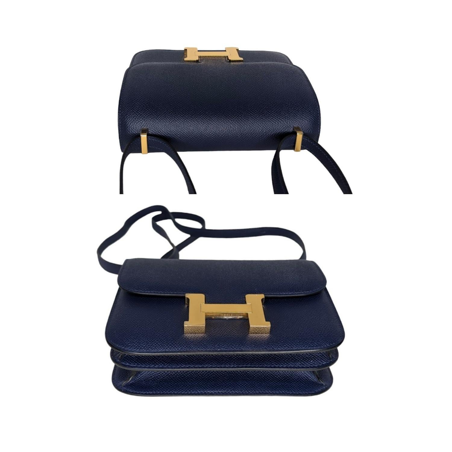 Women's Hermès Bleu Saphir Epsom Mini Constance 18 Crossbody