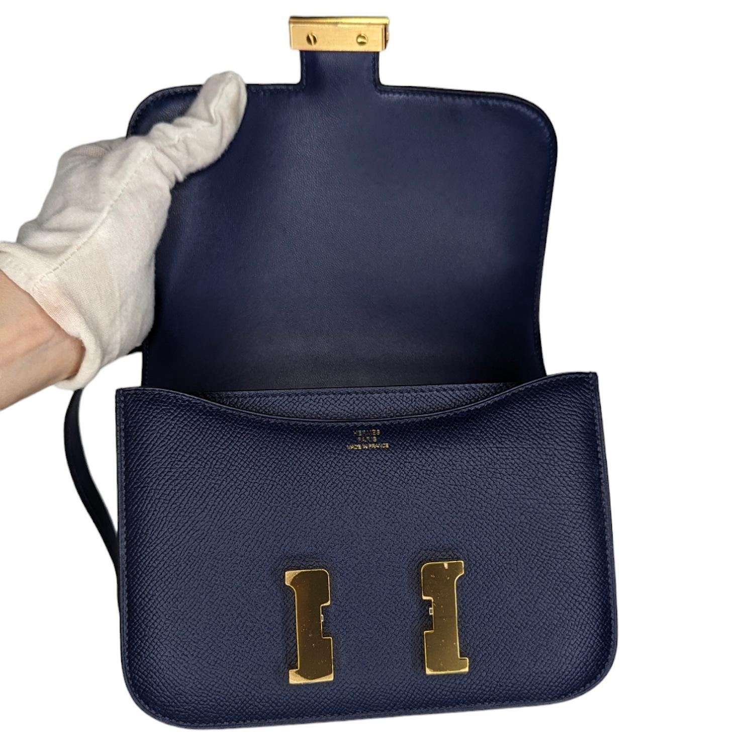 Hermès Bleu Saphir Epsom Mini Constance 18 Crossbody For Sale 2