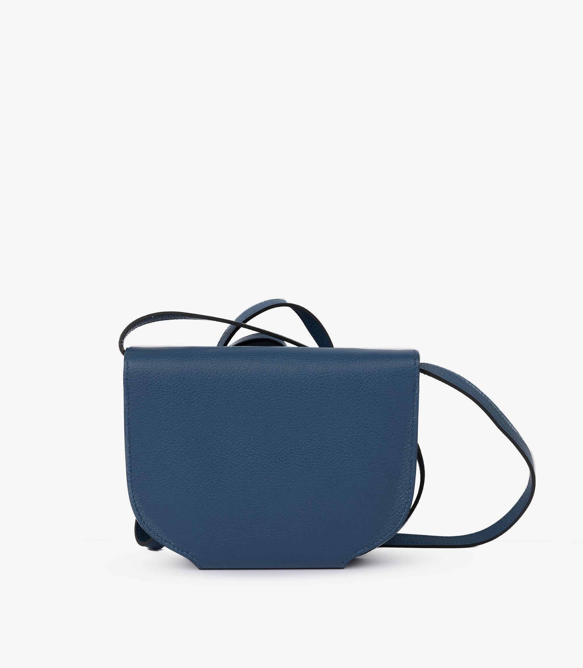 Viola Hermès Bleu Saphir Evercolour Leather Mini Convoyeur Bag in vendita